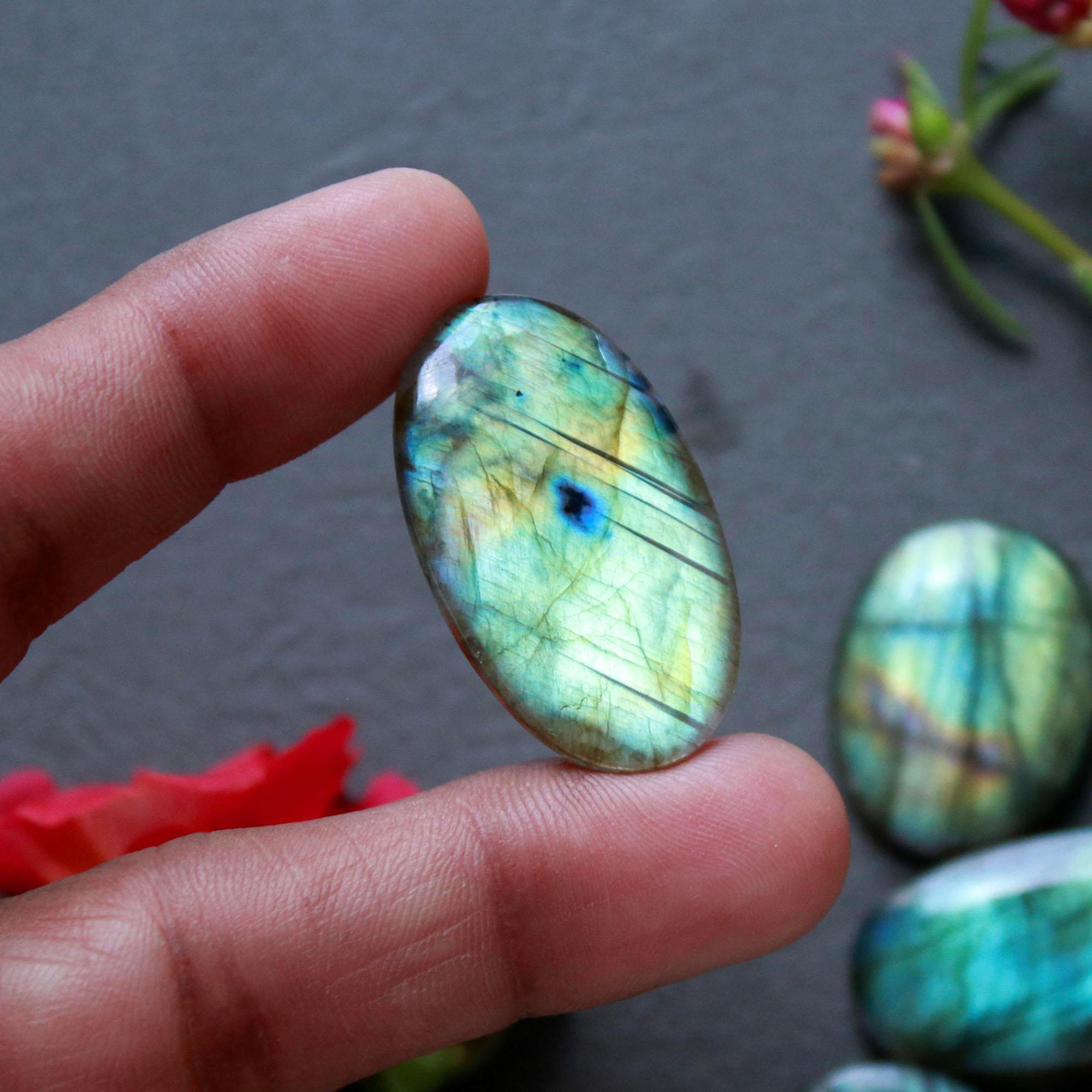 11Pcs 225Ct Natural Labradorite Cabochon Loose Gemstone Lot Craft Supplies For Silver Jewelry Making For Women 32x18 15x15mm 16563