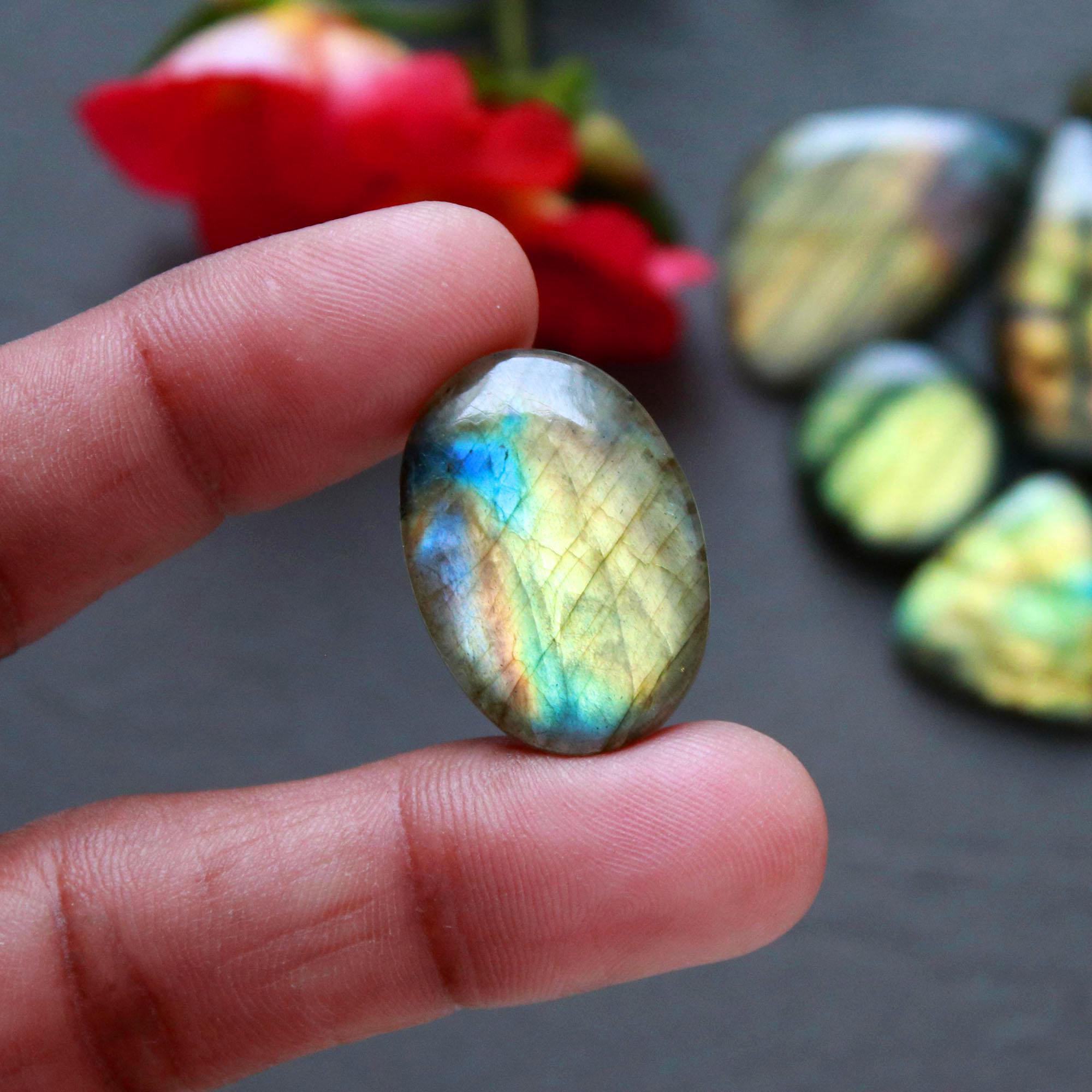 14Pcs 205Ct Natural Labradorite Cabochon Loose Gemstone Lot Craft Supplies For Silver Jewelry Making For Women 30x15 15x15mm 16565