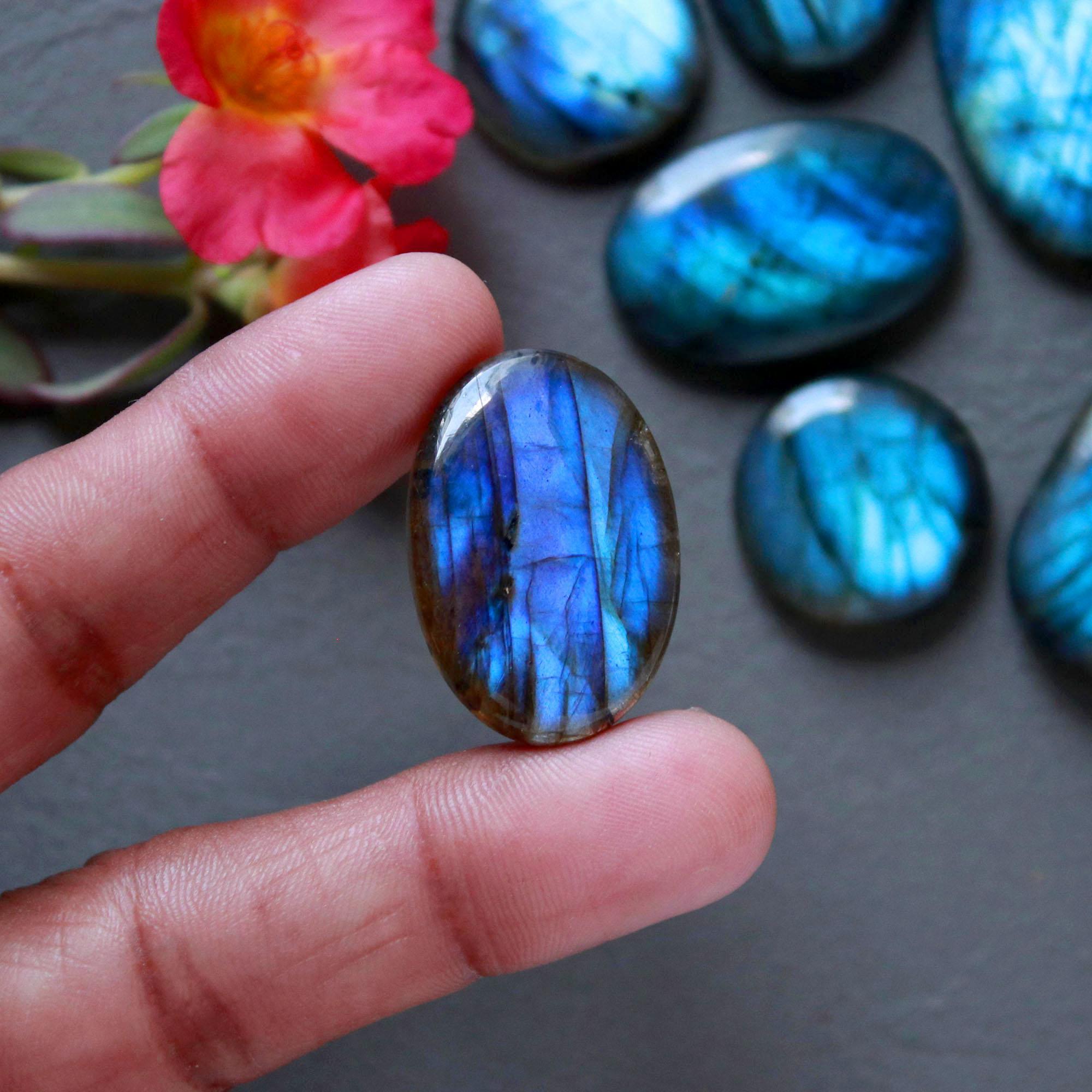 7Pcs 245Ct Natural Labradorite Mixed Shape Cabochon Loose Semi-Precious Multi Fire Crystal Gemstone Lot 38x24 20x20mm 16582