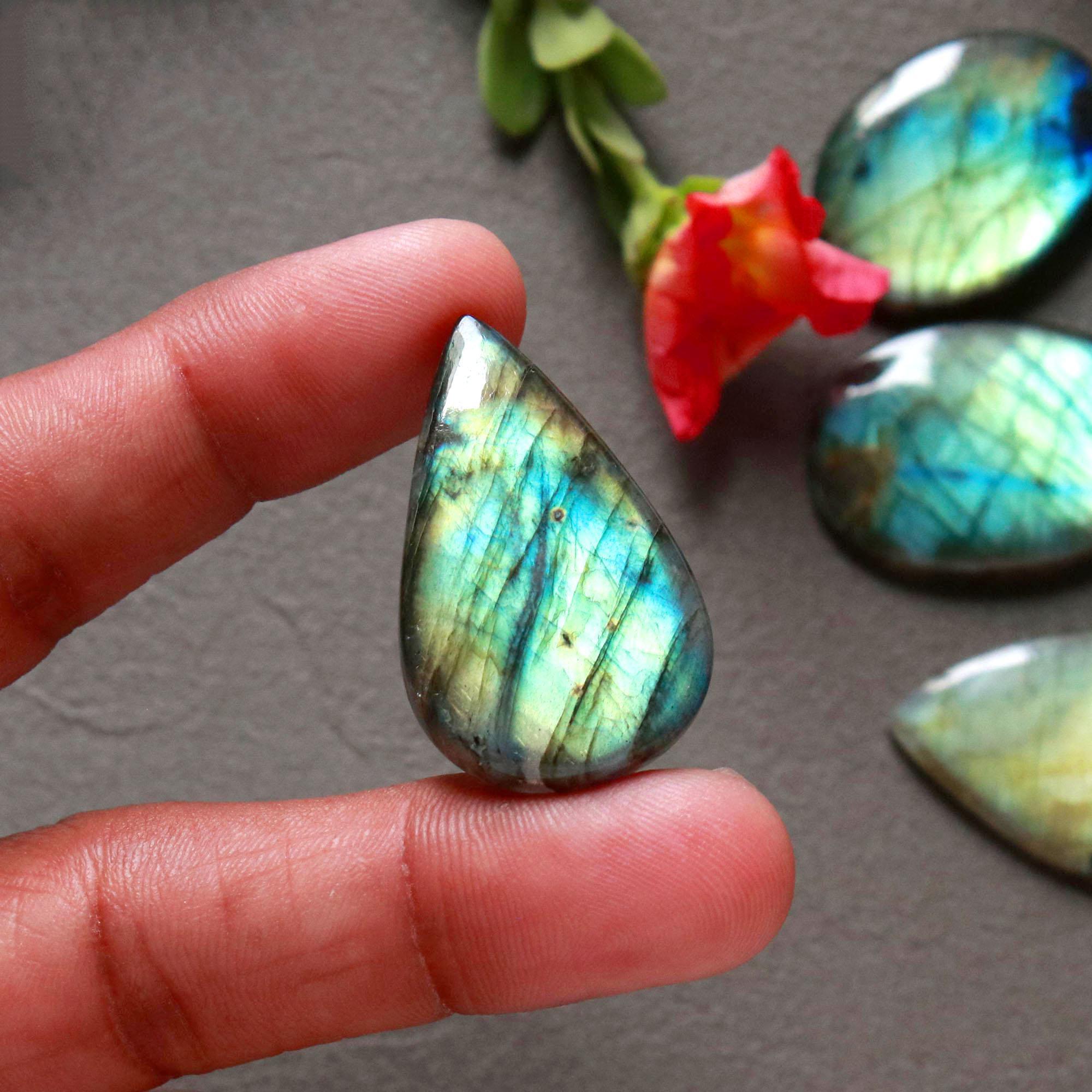 11Pcs 284Ct Natural Labradorite Cabochon Mix Shape Jewelry Making Healing Crystal Craft Supplies 30x19 20x20mm 16619