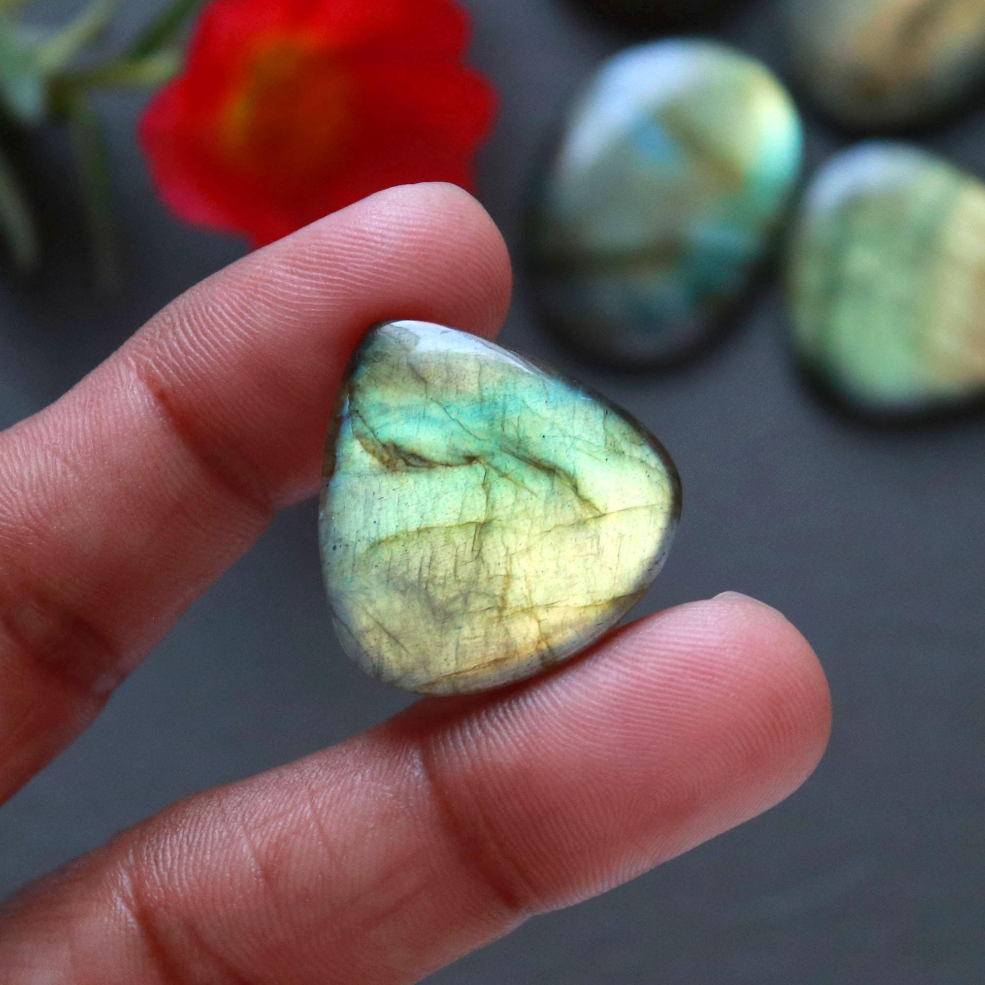 11Pcs 266Ct Natural Labradorite Cabochon Mix Shape Jewelry Making Healing Crystal Craft Supplies 34x20 19x19mm 16626