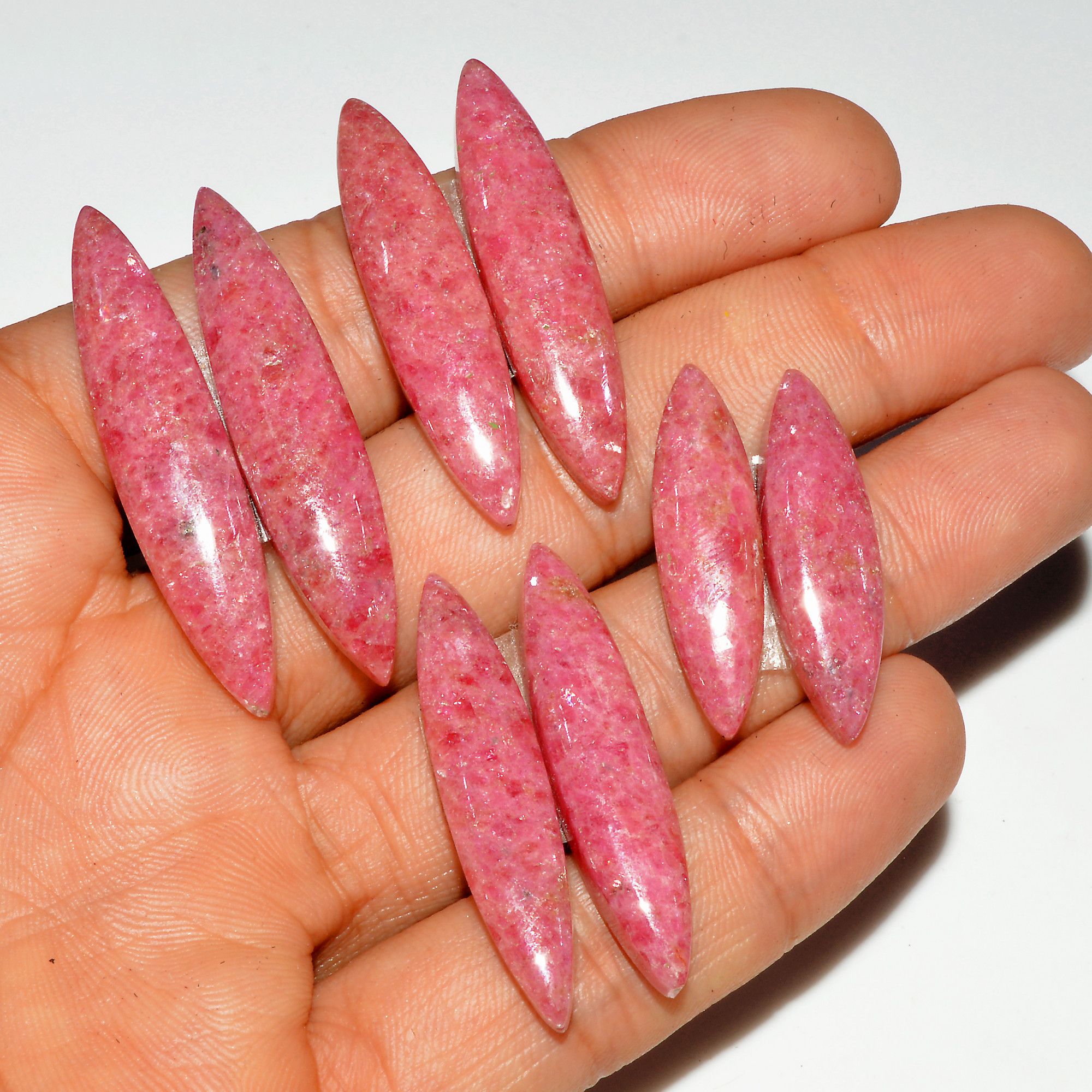 4 Pairs 181 Cts Natural Pink Rhodonite Cabochon Pairs Loose Gemstone Mix Shapes and Size Lots Rhodonite Silver Earrings 42x10 30x8mm 16760