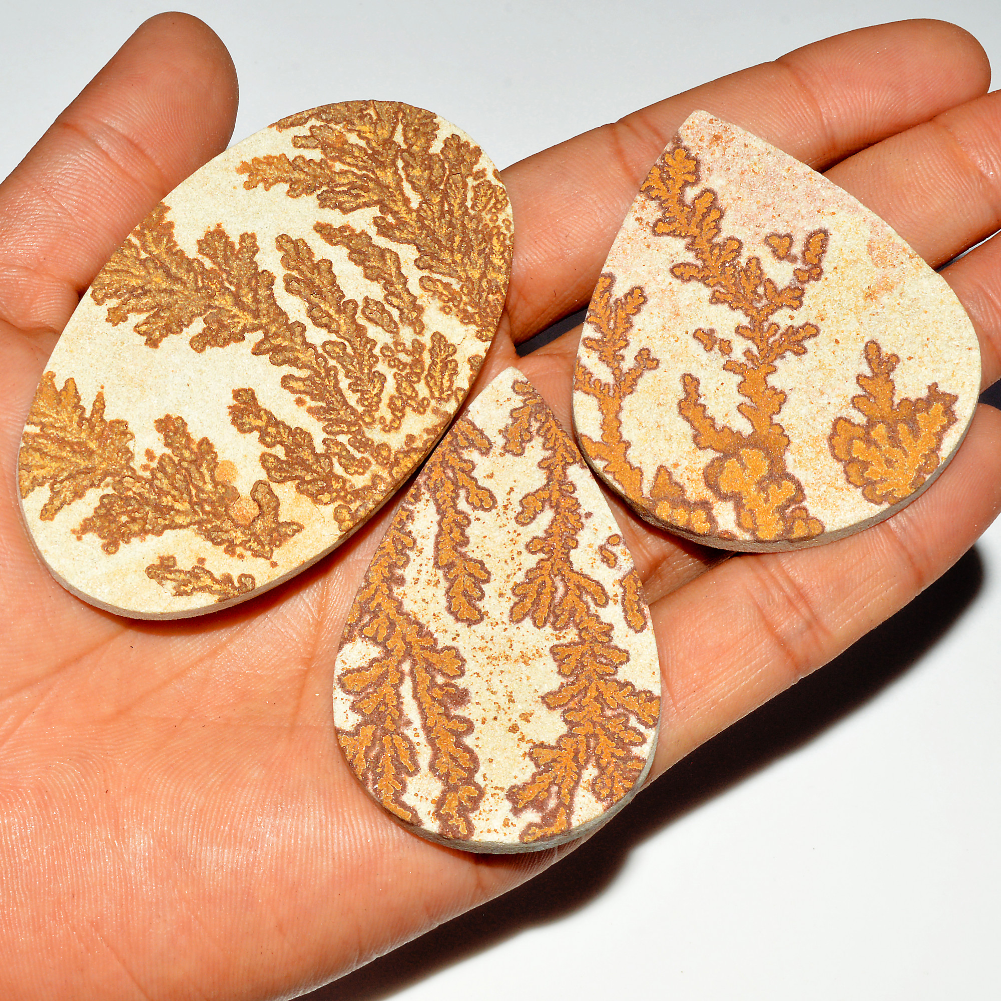 3 Pcs 345 Cts Natural Manganese Dendrite Agate Druzy Loose Gemstone Crystal Healing Mixed Shape For Jewelry Making 80x45 57x50mm 16794