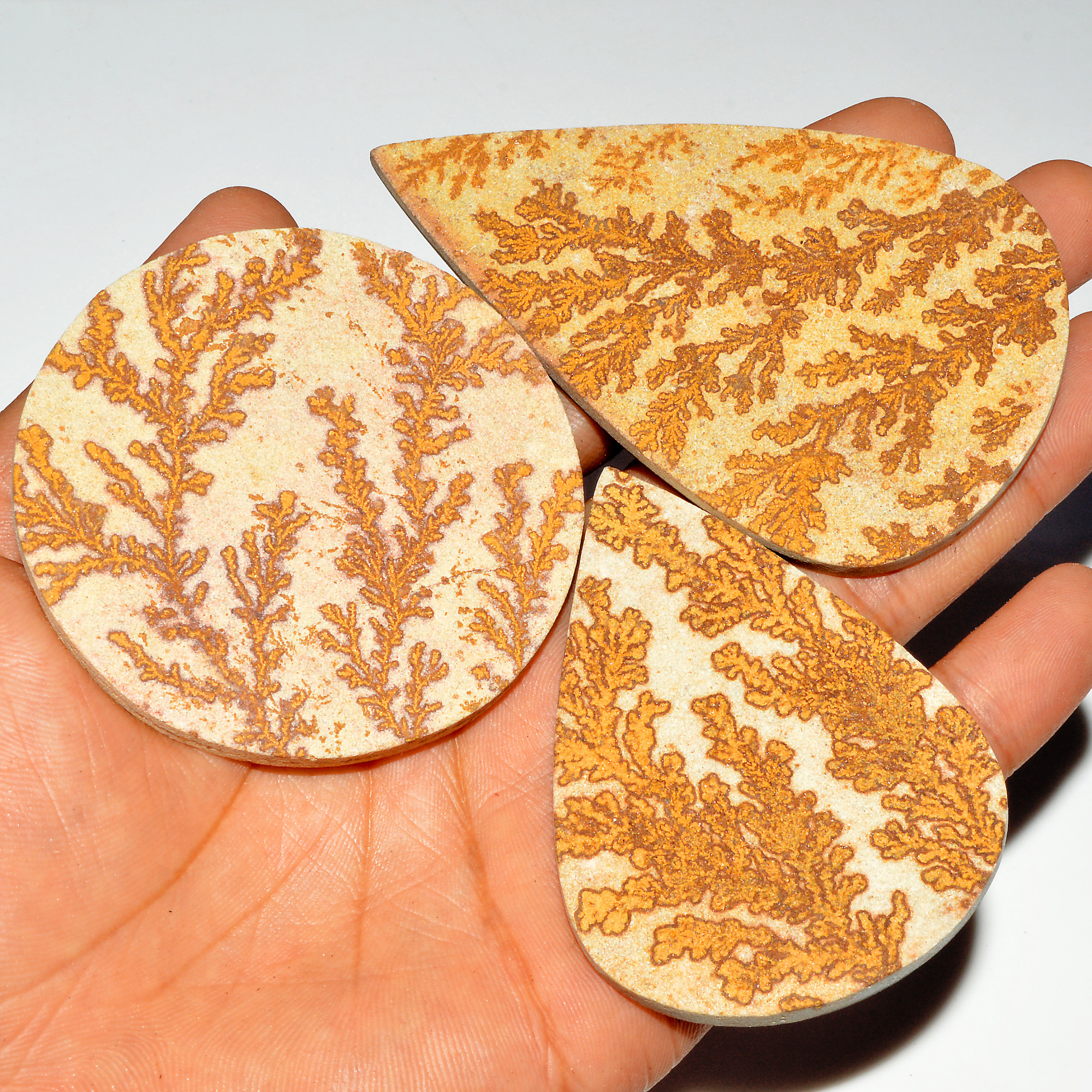 3 Pcs 541 Cts Natural Manganese Dendrite Agate Druzy Loose Gemstone Crystal Healing Mixed Shape For Jewelry Making 90x53 65x65mm 16796