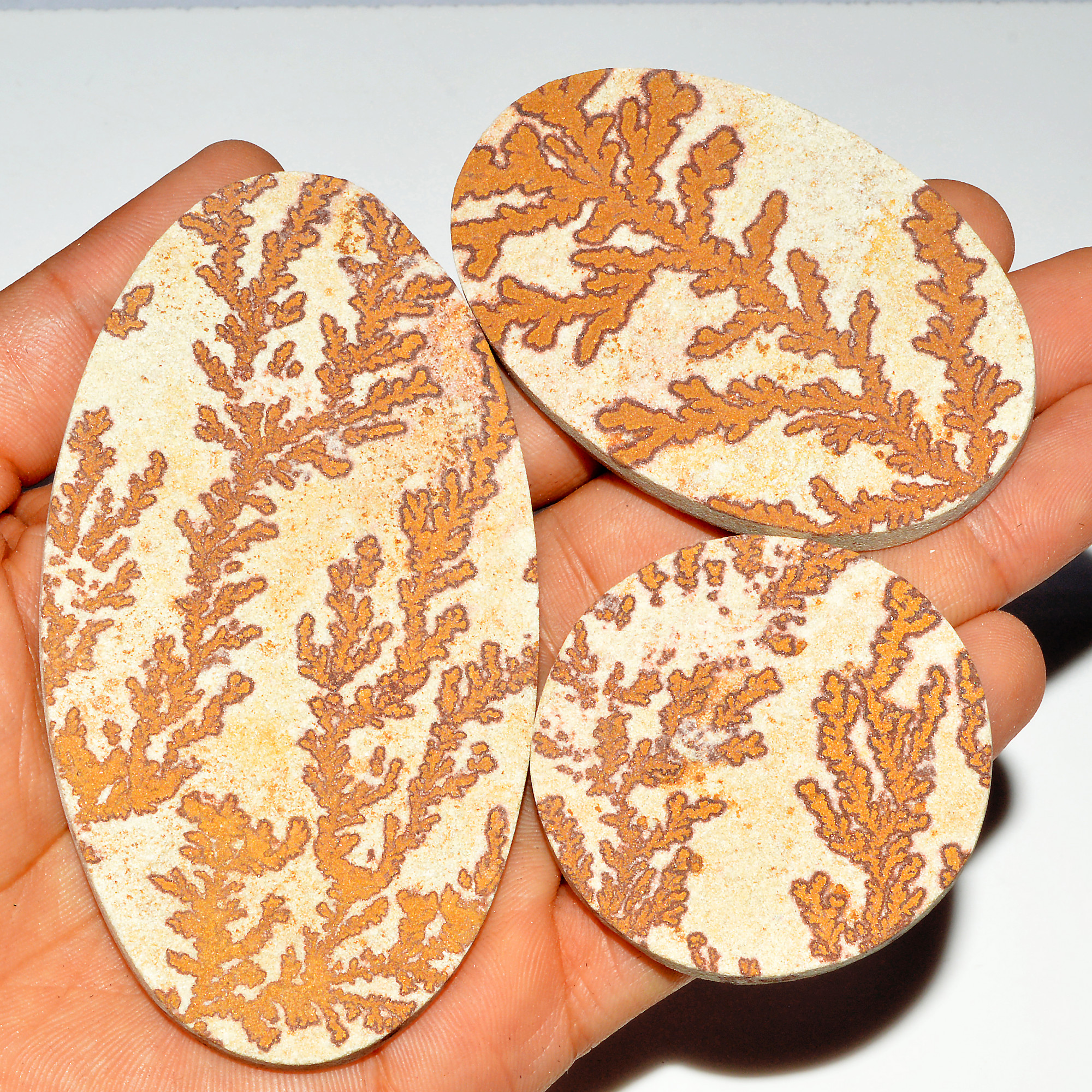 3 Pcs 530 Cts Natural Manganese Dendrite Agate Druzy Loose Gemstone Crystal Healing Mixed Shape For Jewelry Making 95x50 44x44mm 16798