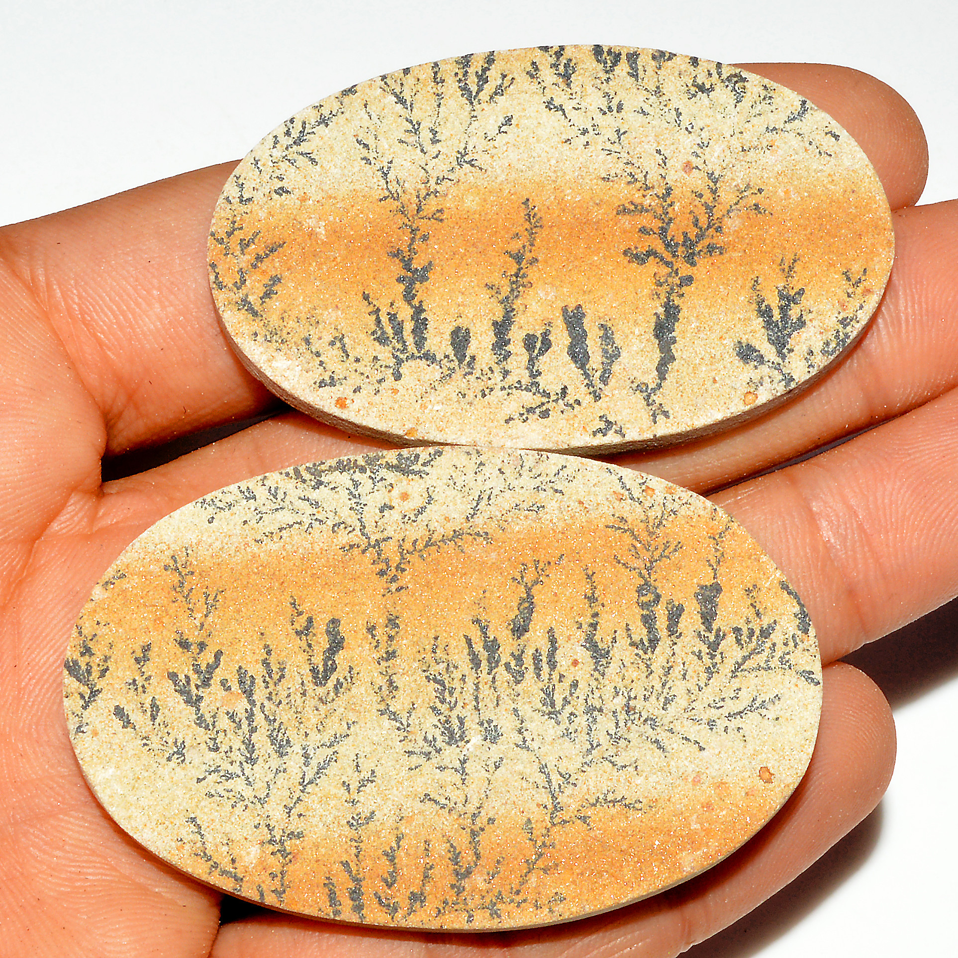 2 Pcs 187 Cts Natural Manganese Dendrite Agate Druzy Loose Gemstone Crystal Healing Mixed Shape For Jewelry Making 57x35 54x30mm 16802