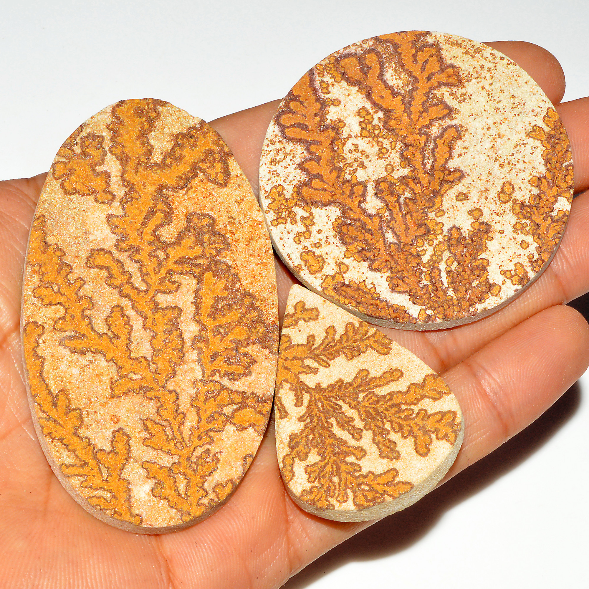 3 Pcs 338 Cts Natural Manganese Dendrite Agate Druzy Loose Gemstone Crystal Healing Mixed Shape For Jewelry Making 78x40 43x30mm 16803