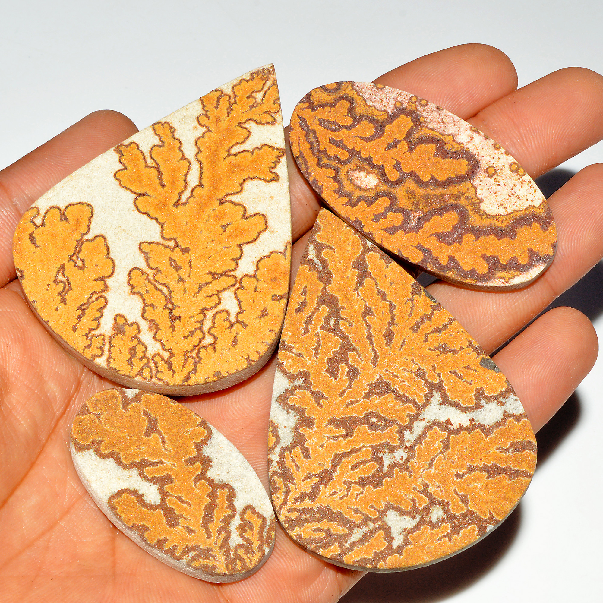 4 Pcs 412 Cts Natural Manganese Dendrite Agate Druzy Loose Gemstone Crystal Healing Mixed Shape For Jewelry Making 66x50 40x20mm 16804