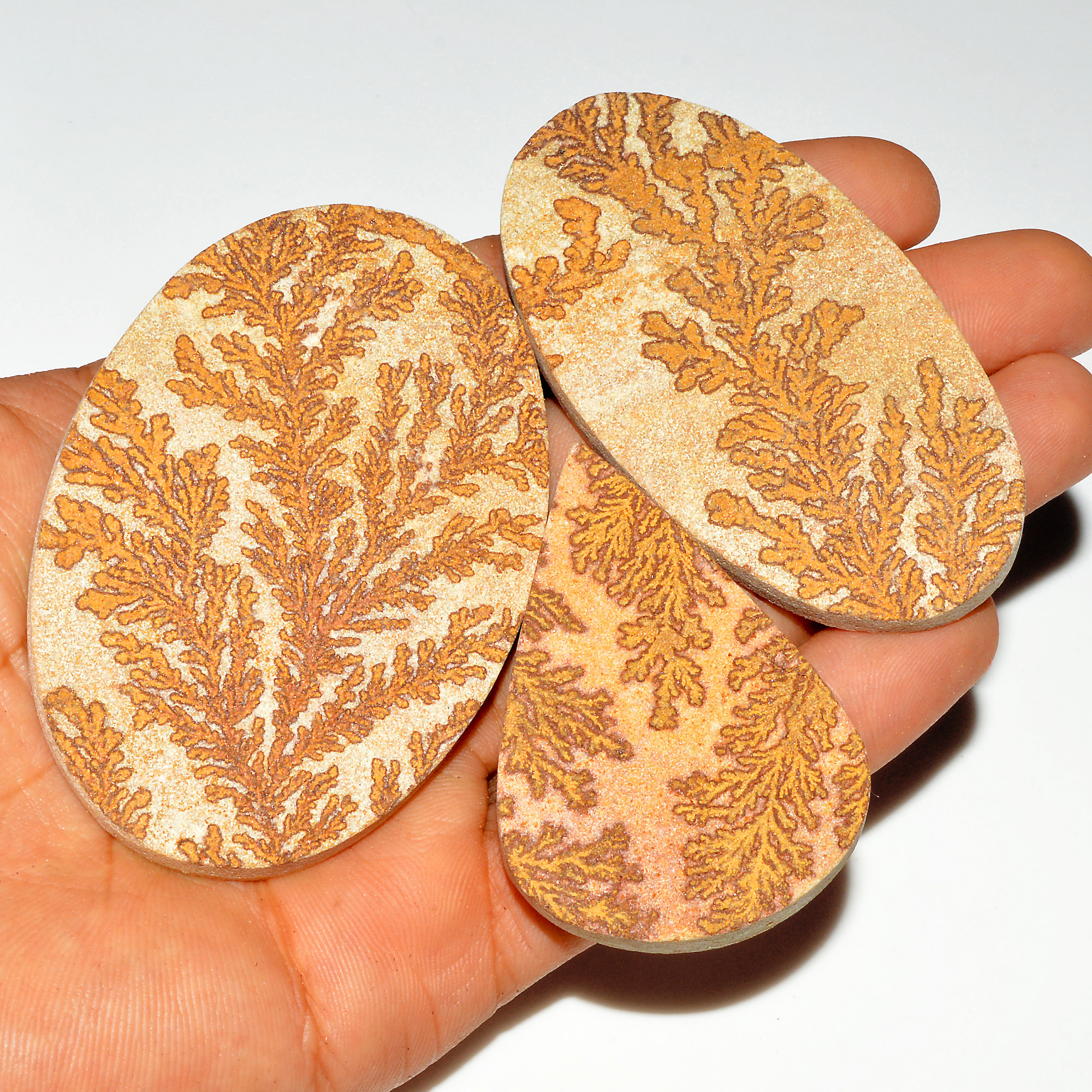 3 Pcs 466 Cts Natural Manganese Dendrite Agate Druzy Loose Gemstone Crystal Healing Mixed Shape For Jewelry Making 70x37 54x34mm 16805