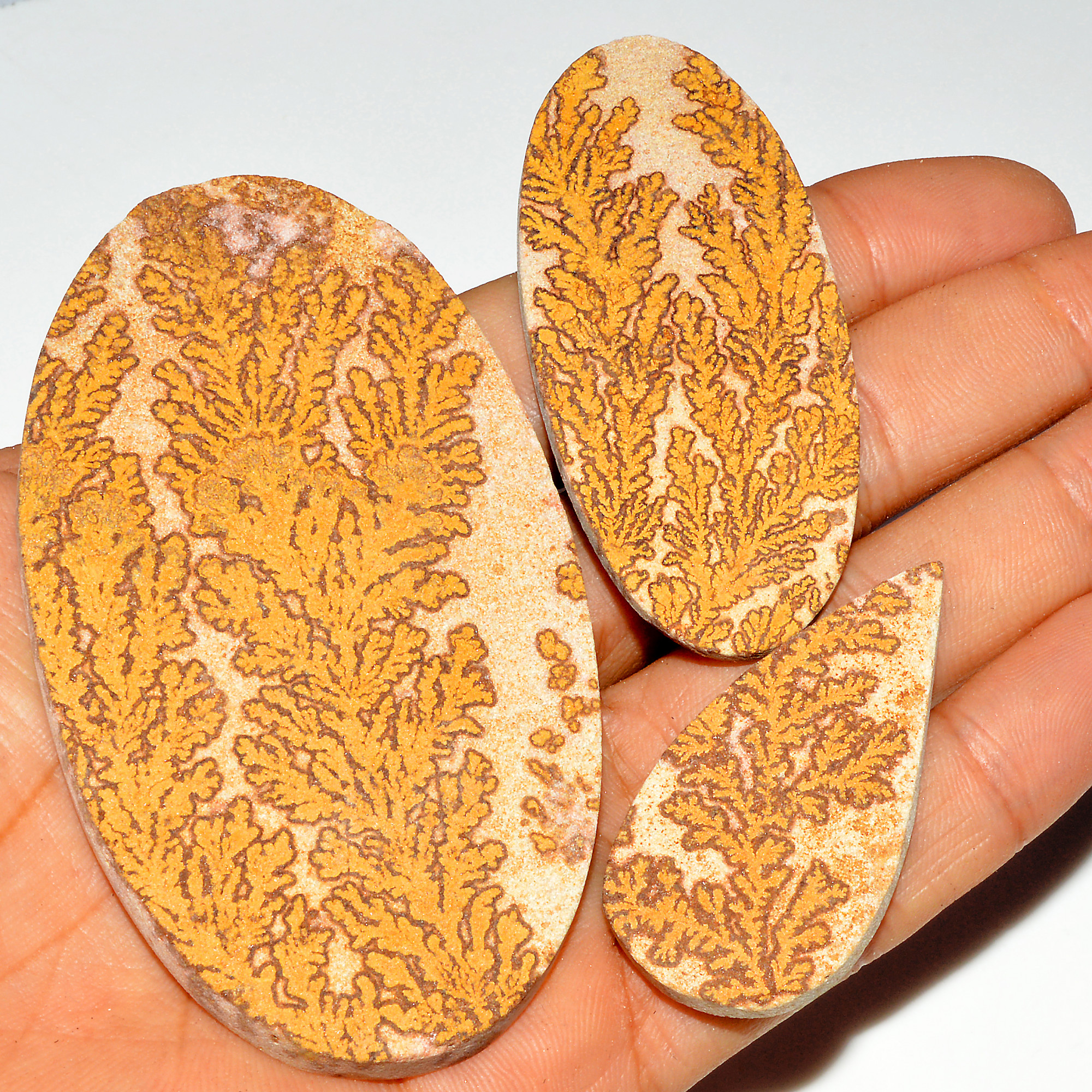 3 Pcs 379 Cts Natural Manganese Dendrite Agate Druzy Loose Gemstone Crystal Healing Mixed Shape For Jewelry Making 85x49 45x23mm 16808