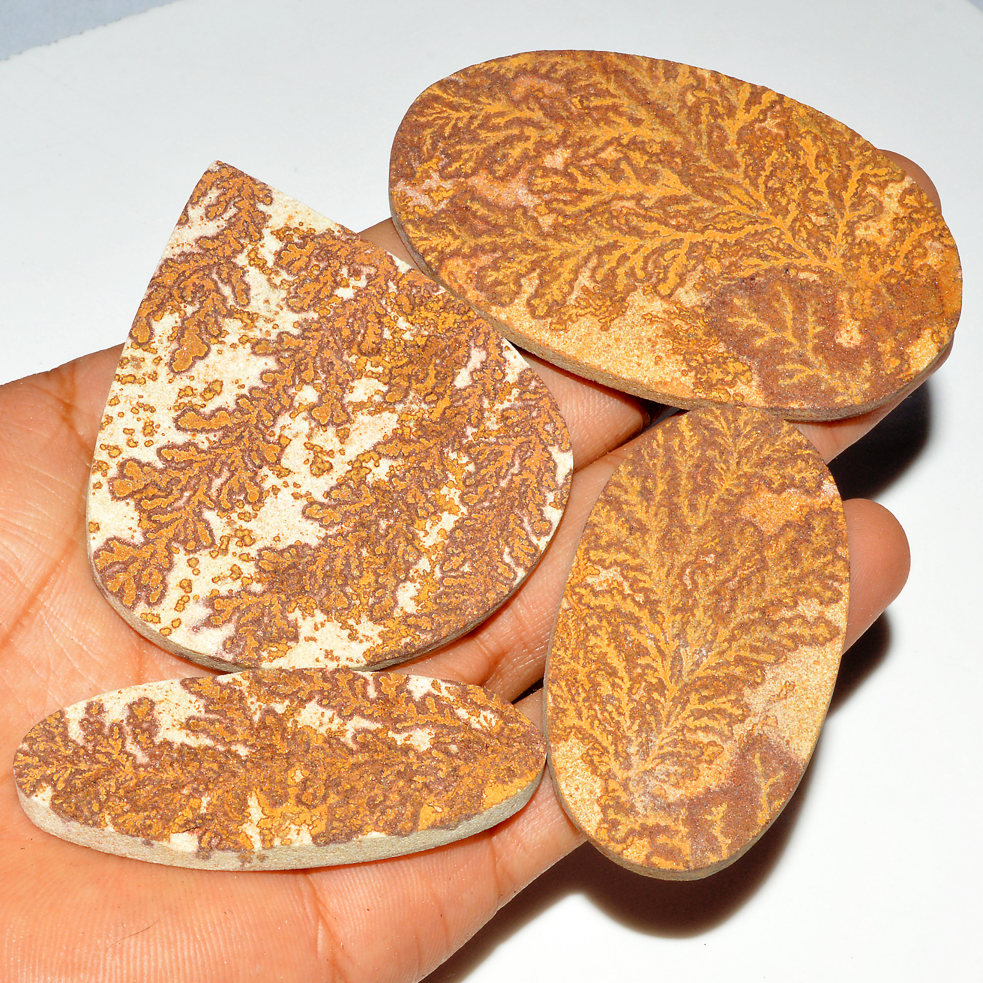 4 Pcs 456 Cts Natural Manganese Dendrite Agate Druzy Loose Gemstone Crystal Healing Mixed Shape For Jewelry Making 65x55 57x30mm 16815