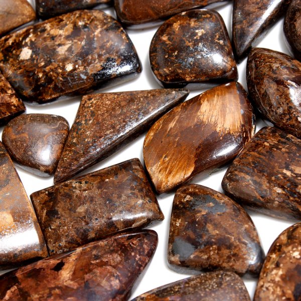 20Pcs 566CTS Natural Bronzite Cabochon Loose Gemstone Wholesale Lot Size 43x27 14x13mm