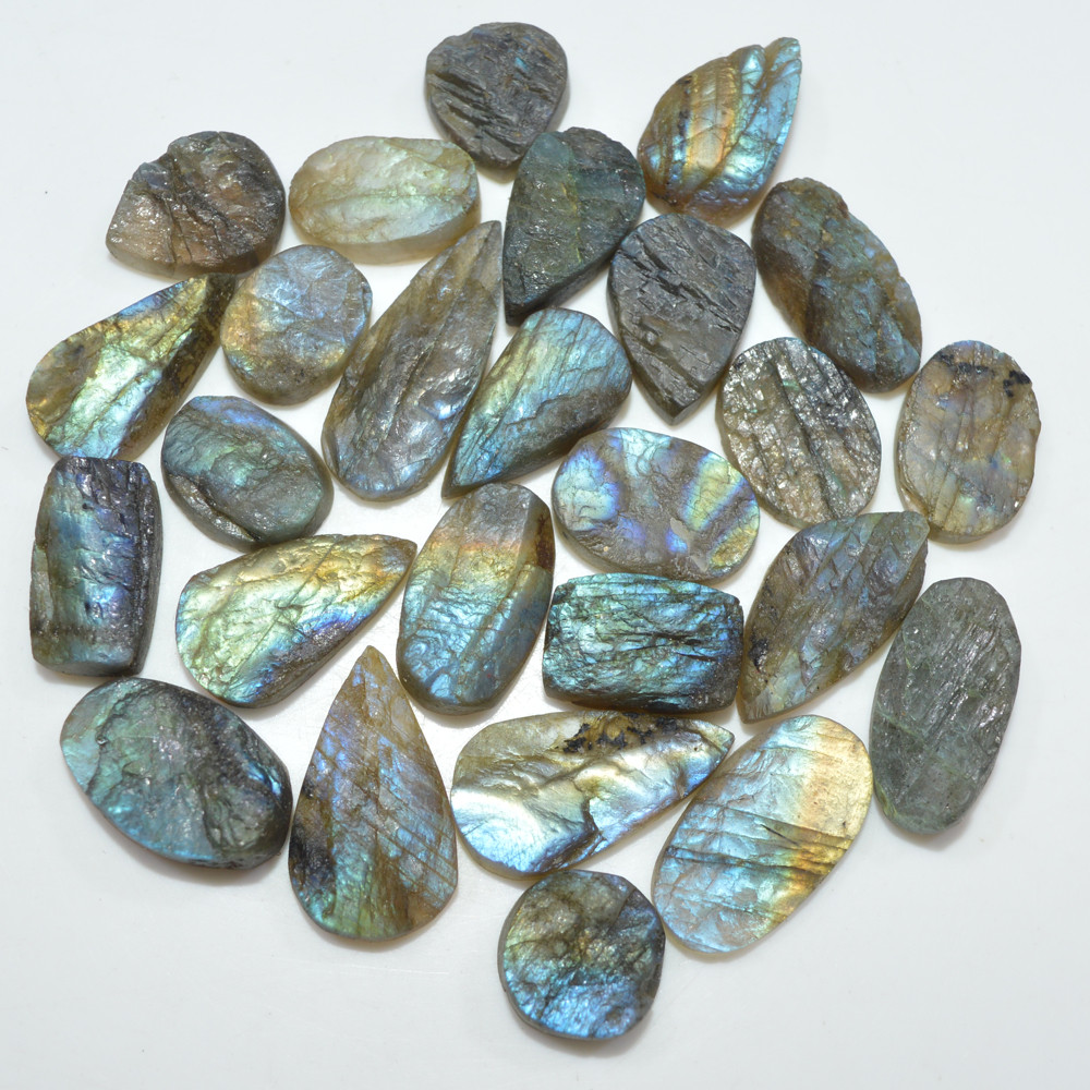 Image of 26 Pcs 189 Cts Natural Labradorite Druzy Loose Gemstone Lot Jewelry Making Semi-Precious Gemstone 21x9 10x9mm #16997