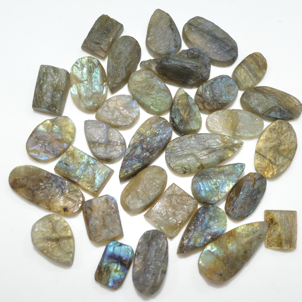 30 Pcs 149 Cts Natural Labradorite Druzy Loose Gemstone Lot Jewelry Making Semi-Precious Gemstone 19x9 9x6mm 16998