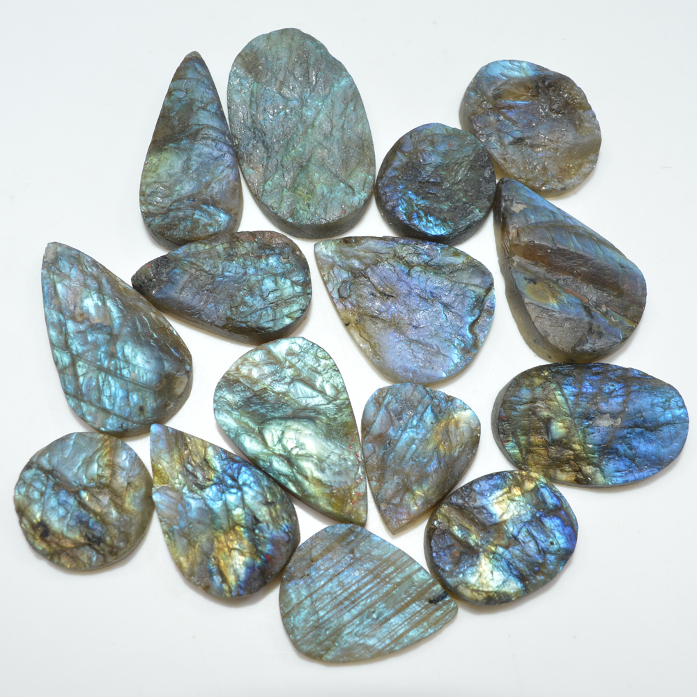 15 Pcs 317 Cts Natural Labradorite Druzy Loose Gemstone Lot Jewelry Making Semi-Precious Gemstone 29x17 15x15mm 16999