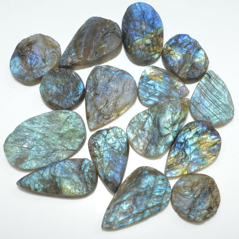 15 Pcs 317 Cts Natural Labradorite Druzy Loose Gemstone Lot Jewelry Making Semi-Precious Gemstone 29x17 15x15mm 16999