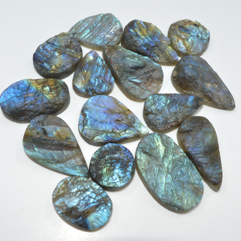 15 Pcs 317 Cts Natural Labradorite Druzy Loose Gemstone Lot Jewelry Making Semi-Precious Gemstone 29x17 15x15mm 16999