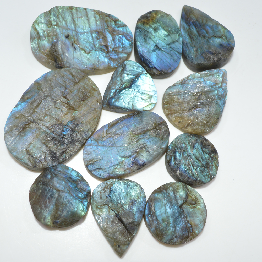 11 Pcs 450 Cts Natural Labradorite Druzy Loose Gemstone Lot Jewelry Making Semi-Precious Gemstone 40x26 20x20mm 17000