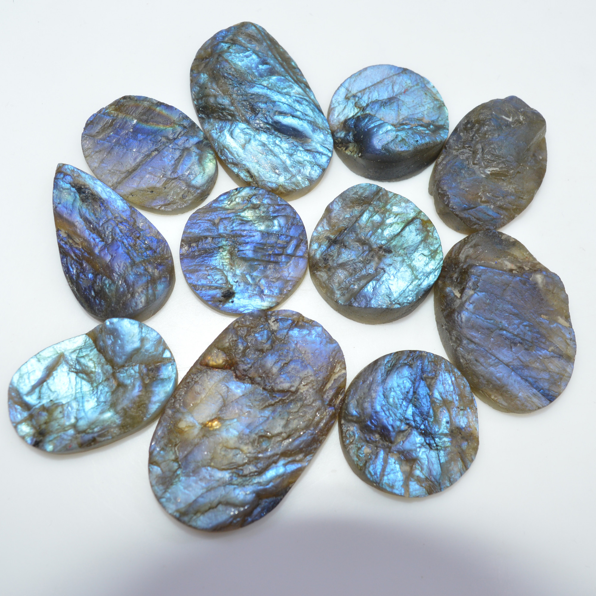 11 Pcs 486 Cts Natural Labradorite Druzy Loose Gemstone Lot Jewelry Making Semi-Precious Gemstone 40x25 21x21mm 17001
