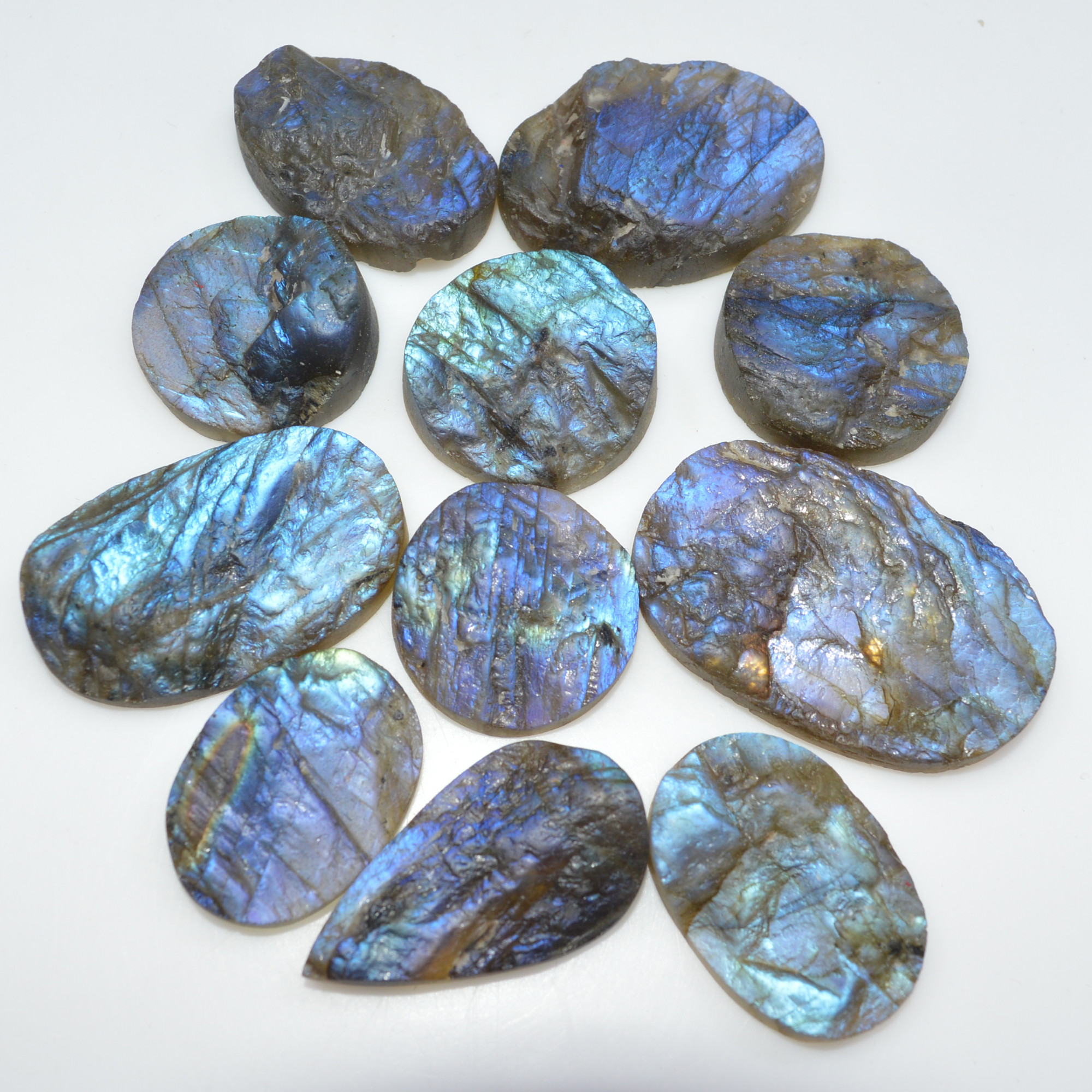 11 Pcs 486 Cts Natural Labradorite Druzy Loose Gemstone Lot Jewelry Making Semi-Precious Gemstone 40x25 21x21mm 17001