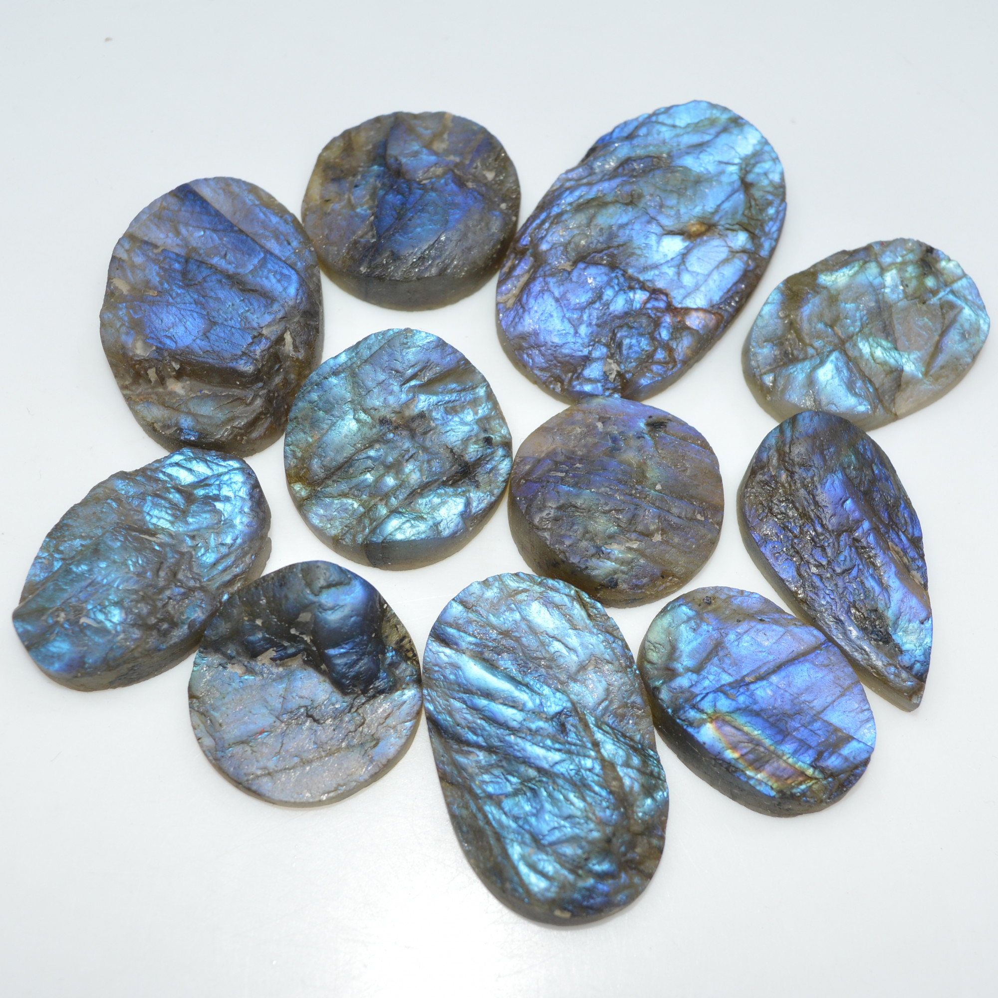 11 Pcs 486 Cts Natural Labradorite Druzy Loose Gemstone Lot Jewelry Making Semi-Precious Gemstone 40x25 21x21mm 17001