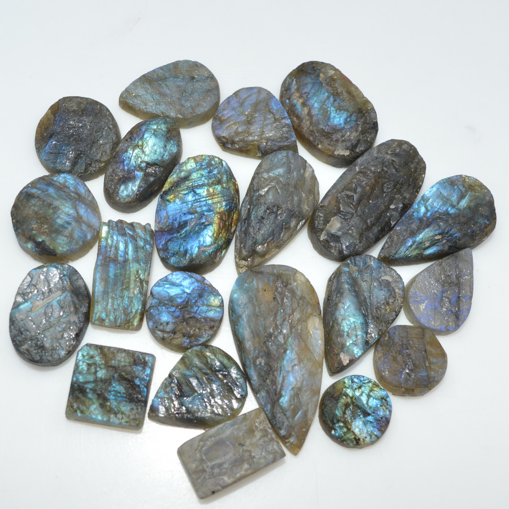 Image of 21 Pcs 273 Cts Natural Labradorite Druzy Loose Gemstone Lot Jewelry Making Semi-Precious Gemstone 31x15 10x10mm #17003