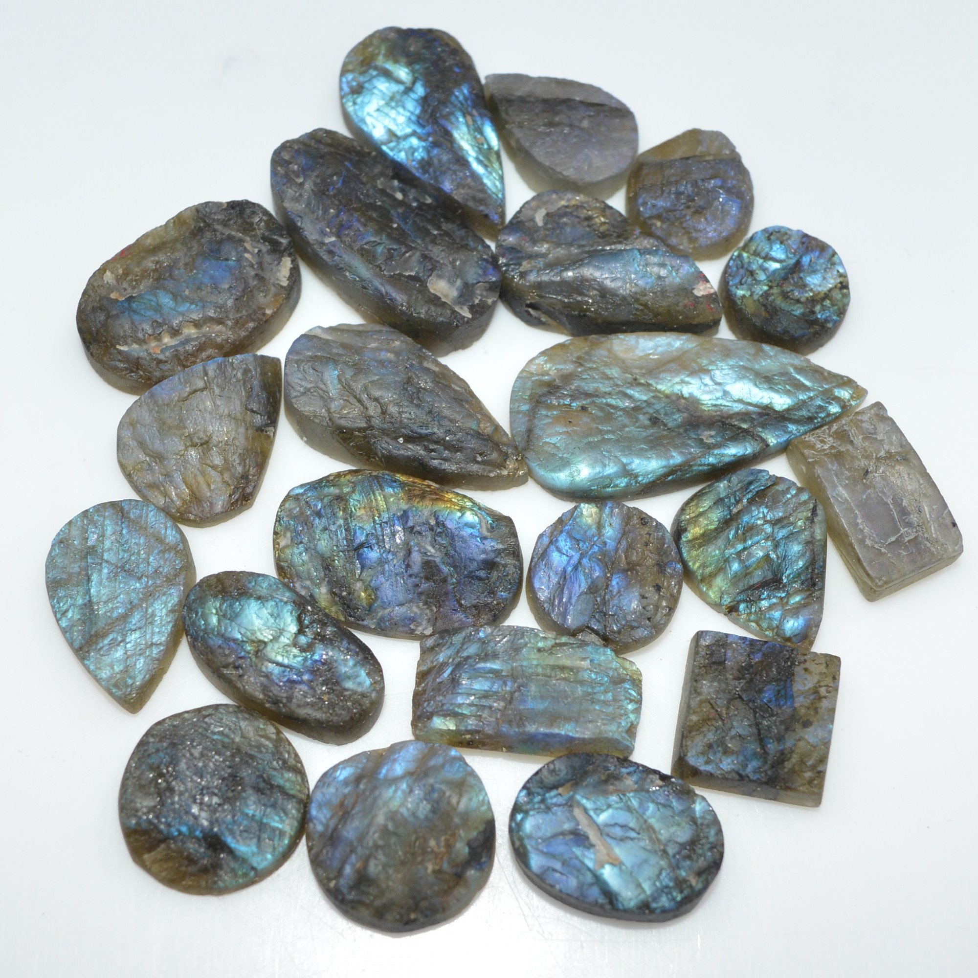 21 Pcs 273 Cts Natural Labradorite Druzy Loose Gemstone Lot Jewelry Making Semi-Precious Gemstone 31x15 10x10mm 17003