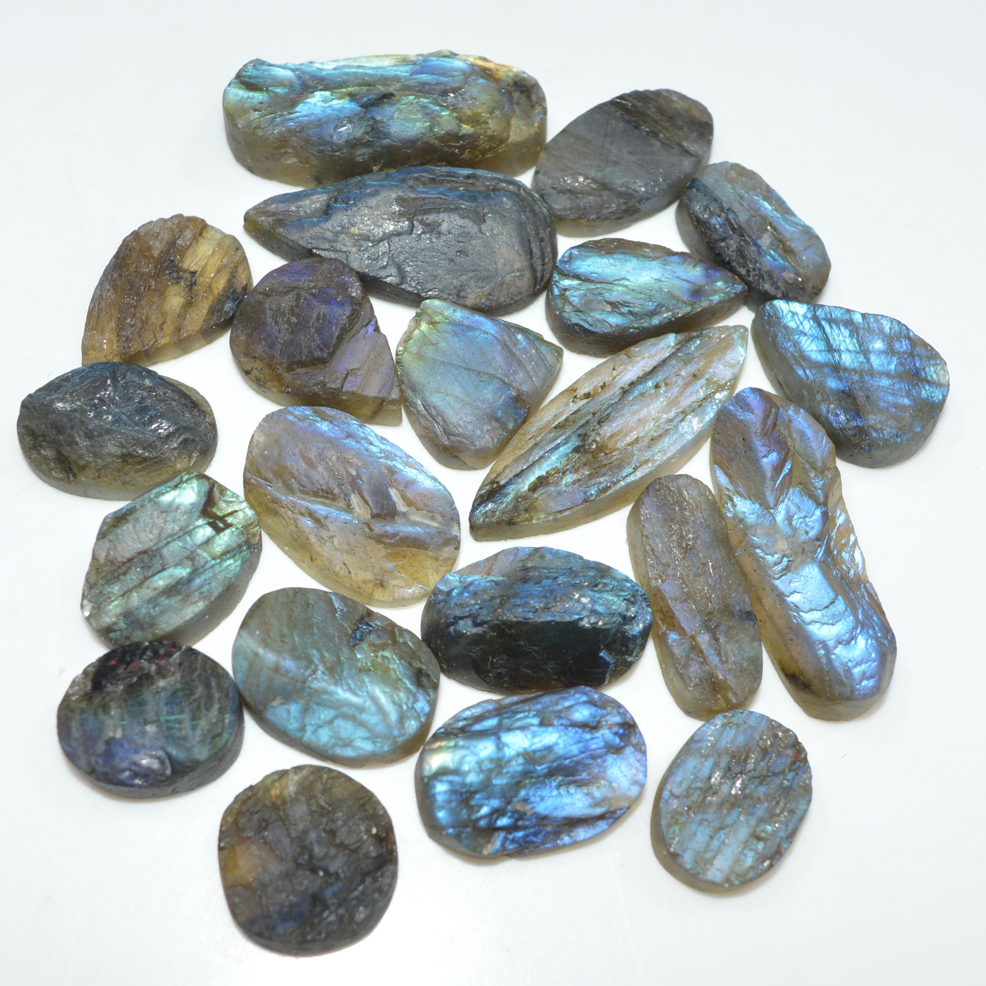 21 Pcs 296 Cts Natural Labradorite Druzy Loose Gemstone Lot Jewelry Making Semi-Precious Gemstone 30x12 14x10mm 17004