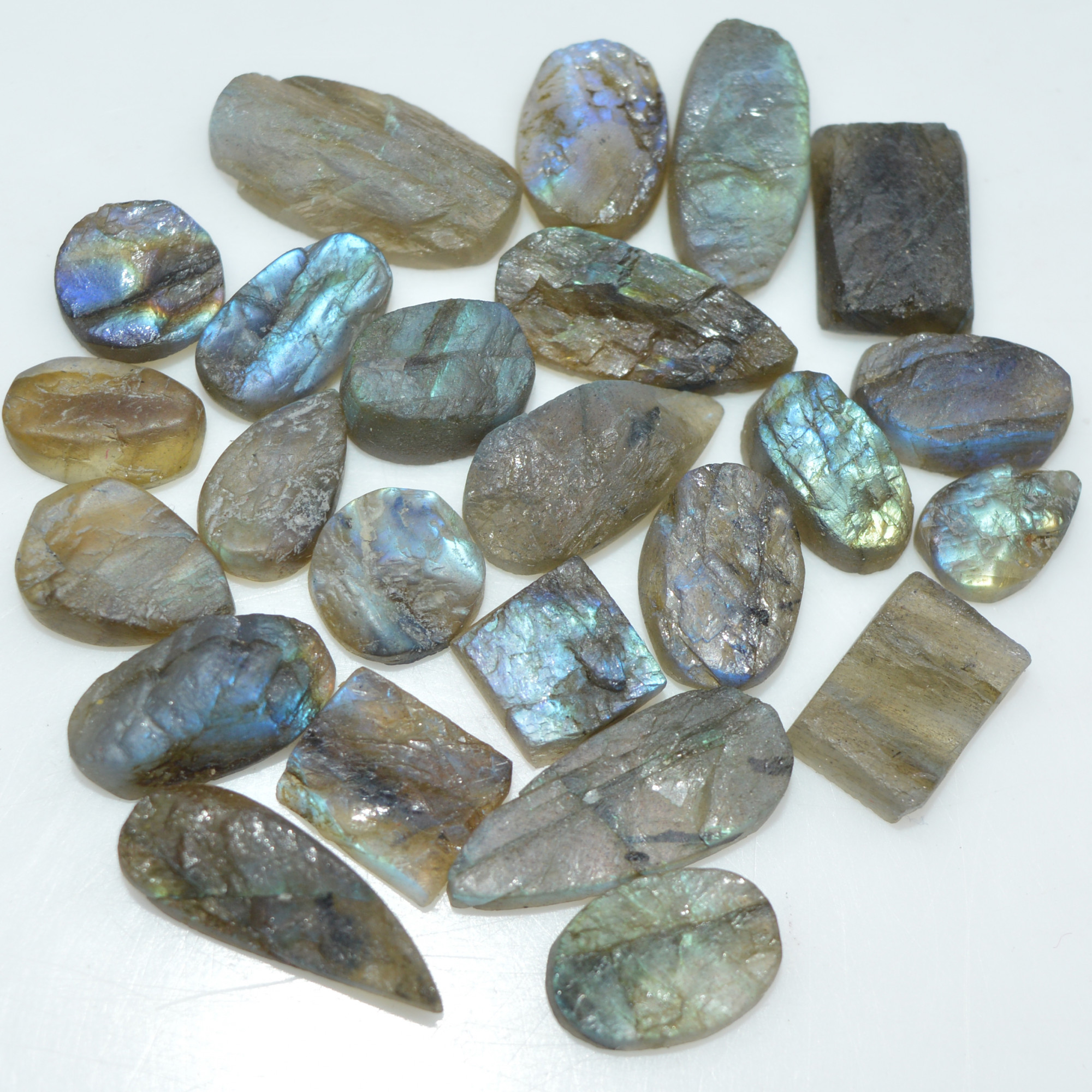 24 Pcs 108 Cts Natural Labradorite Druzy Loose Gemstone Lot Jewelry Making Semi-Precious Gemstone 19x7 6x6mm 17005