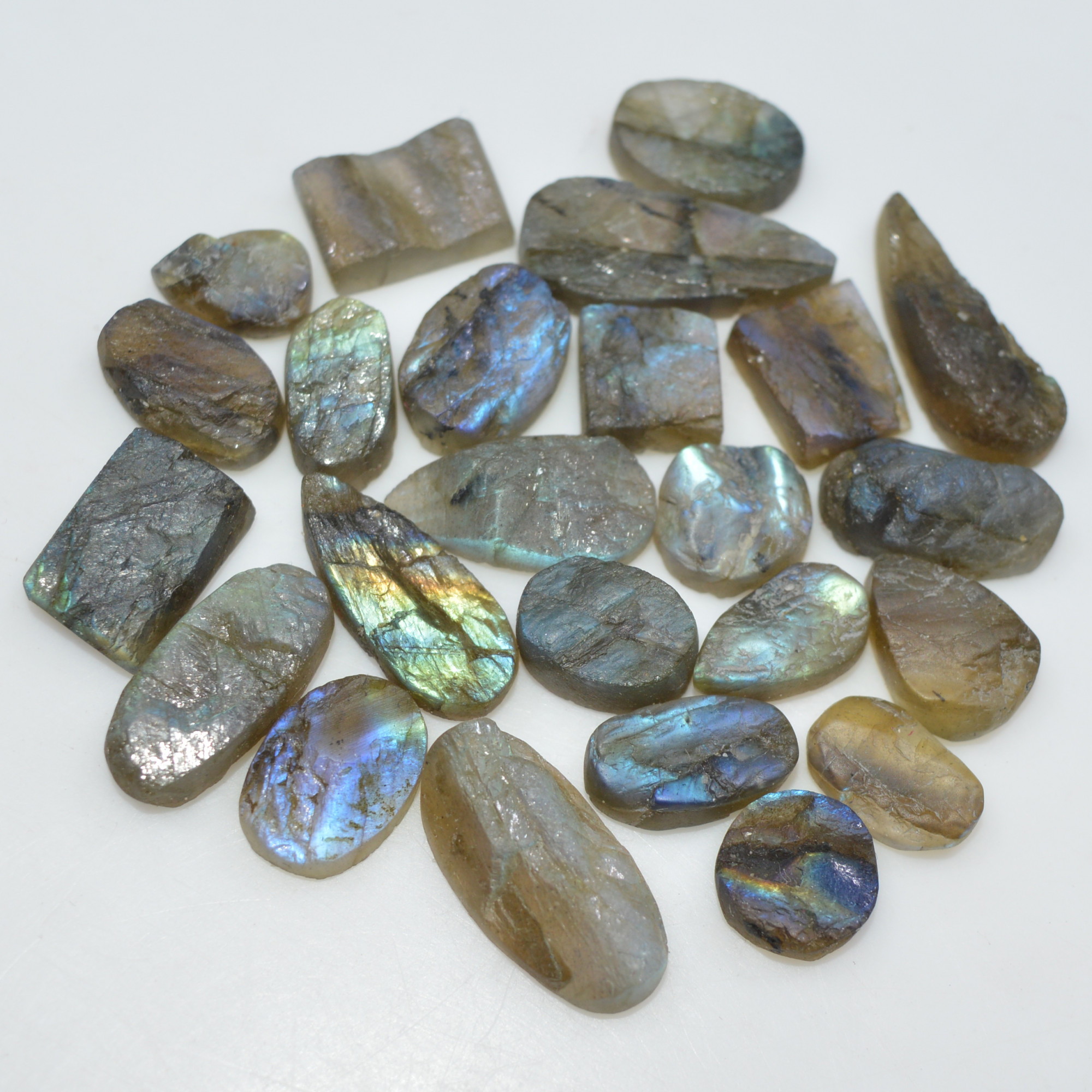 24 Pcs 108 Cts Natural Labradorite Druzy Loose Gemstone Lot Jewelry Making Semi-Precious Gemstone 19x7 6x6mm 17005