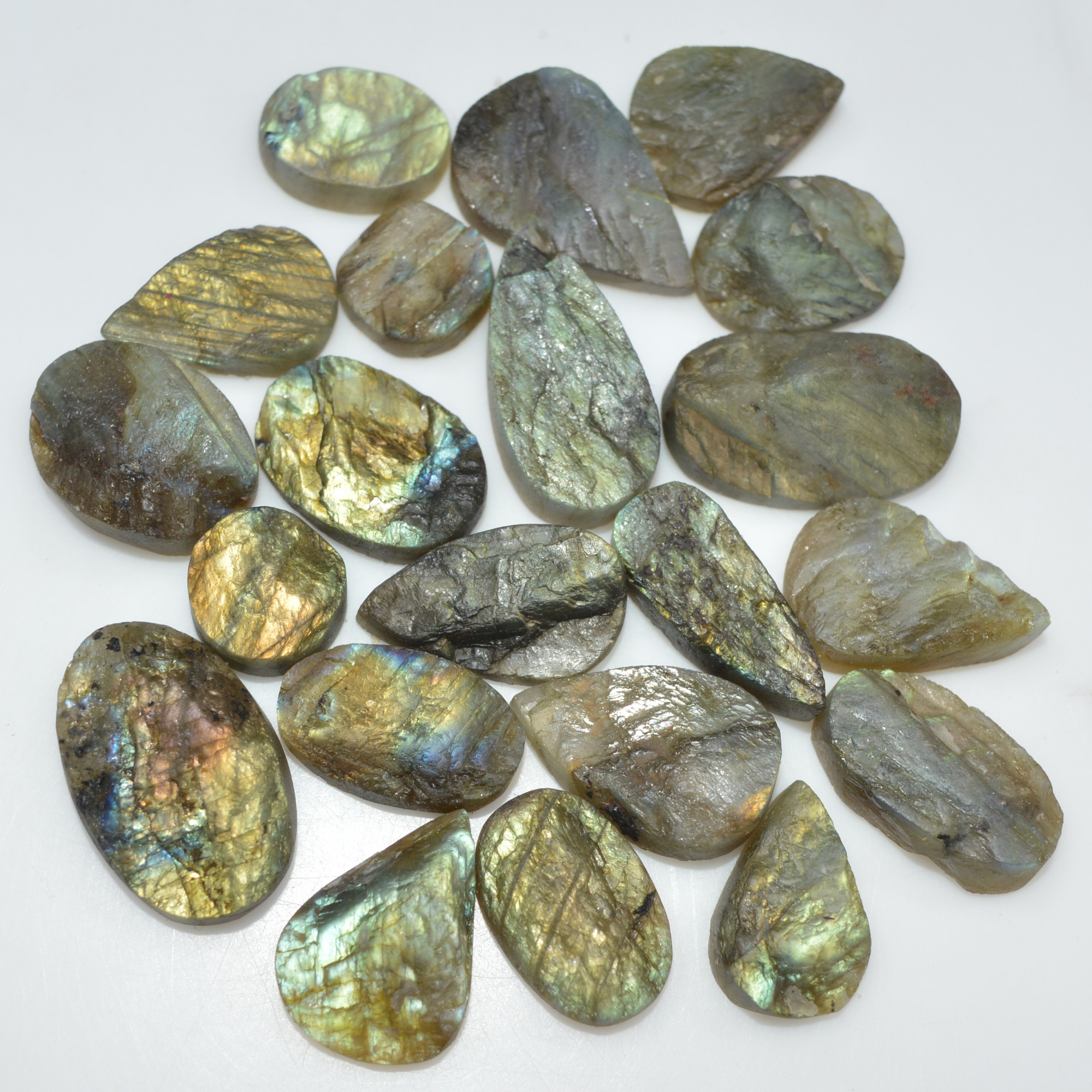 21 Pcs 252 Cts Natural Labradorite Druzy Loose Gemstone Lot Jewelry Making Semi-Precious Gemstone 21x14 10x10mm 17007