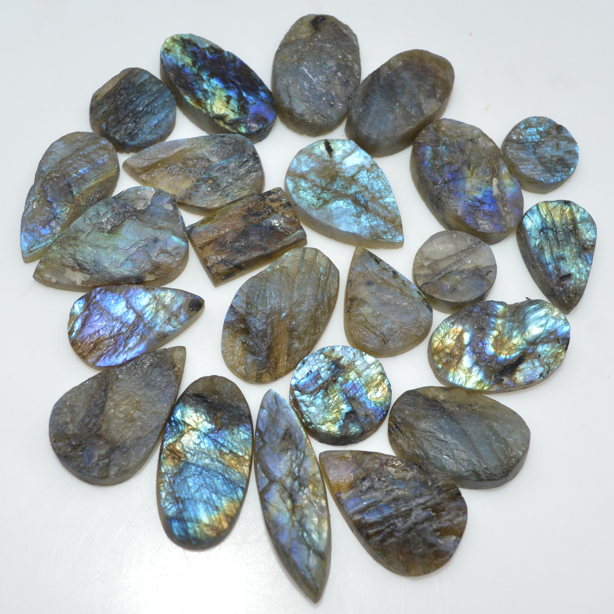 23 Pcs 280 Cts Natural Labradorite Druzy Loose Gemstone Lot Jewelry Making Semi-Precious Gemstone 30x8 10x10mm 17011