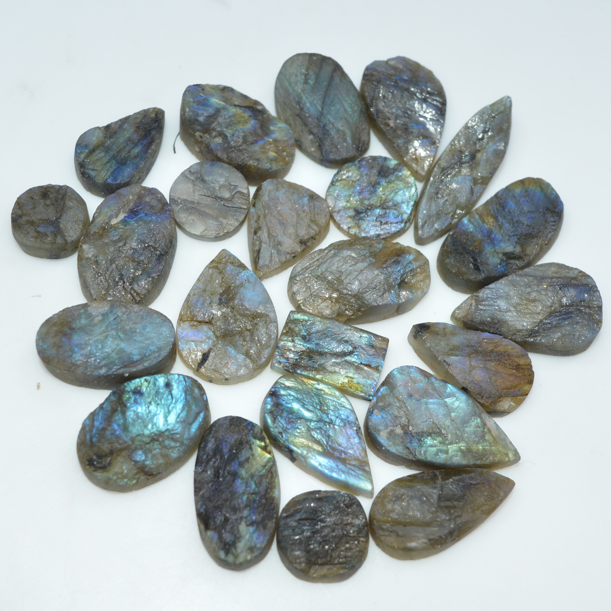 23 Pcs 280 Cts Natural Labradorite Druzy Loose Gemstone Lot Jewelry Making Semi-Precious Gemstone 30x8 10x10mm 17011