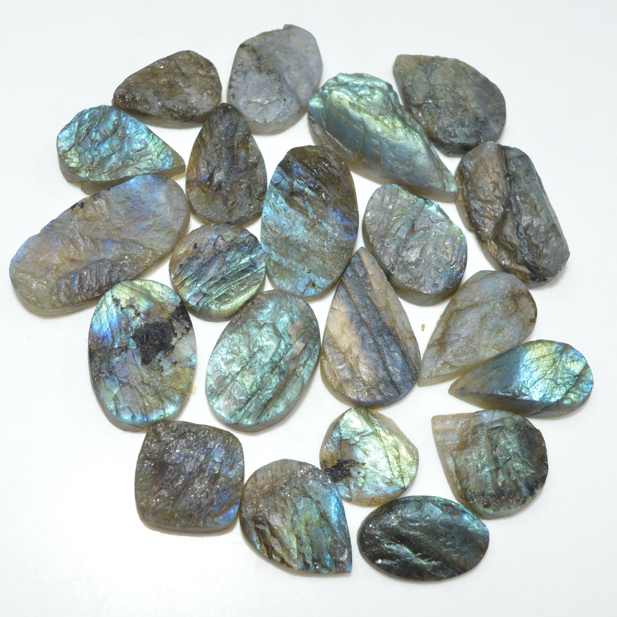 19 Pcs 288 Cts Natural Labradorite Druzy Gemstone Lot Jewelry Making Handmade Crystal Craft Supplies 25x11 11x11mm 17016