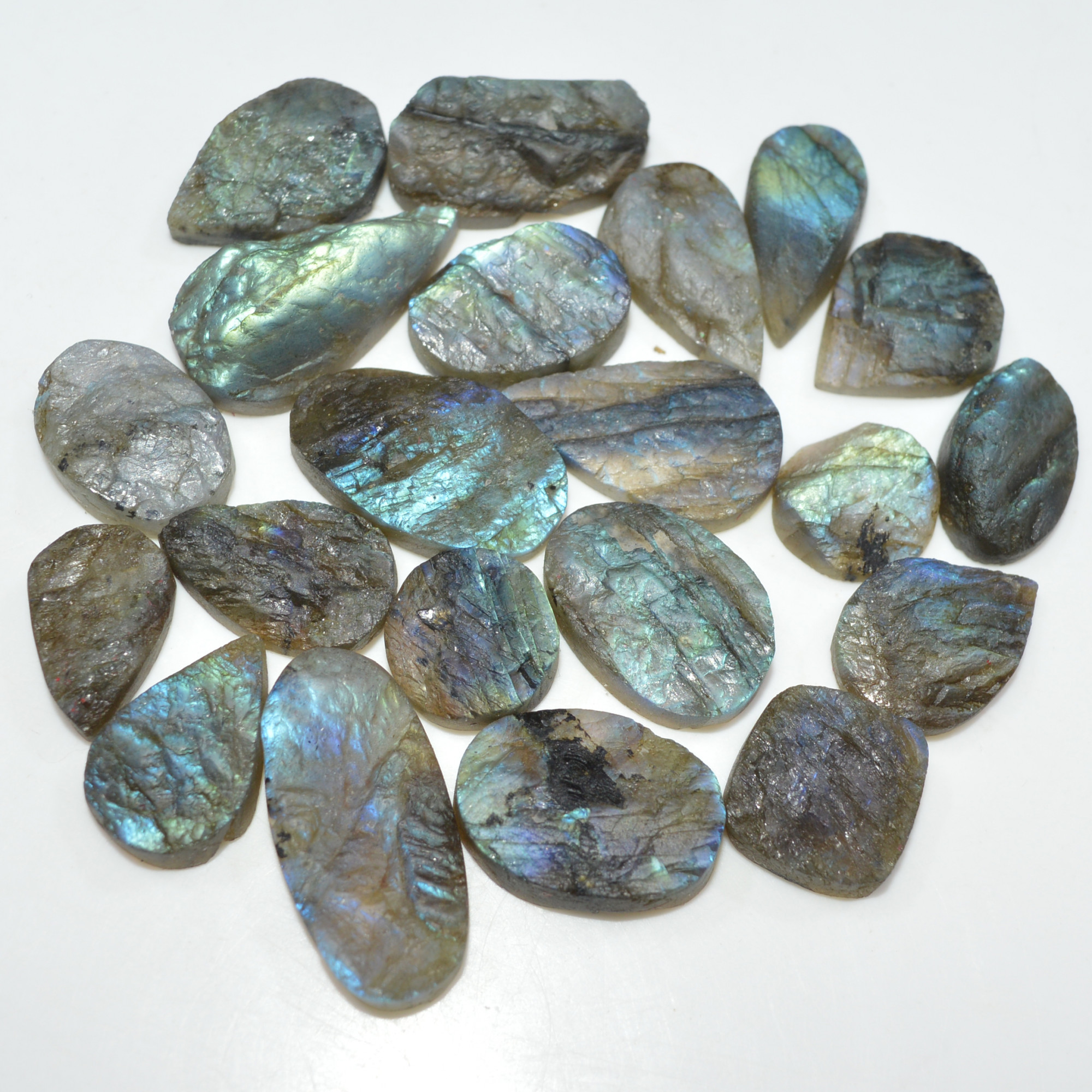 19 Pcs 288 Cts Natural Labradorite Druzy Gemstone Lot Jewelry Making Handmade Crystal Craft Supplies 25x11 11x11mm 17016