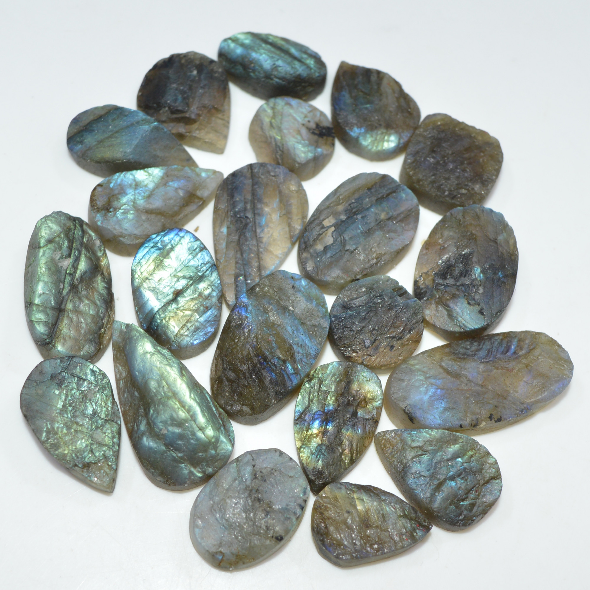 19 Pcs 288 Cts Natural Labradorite Druzy Gemstone Lot Jewelry Making Handmade Crystal Craft Supplies 25x11 11x11mm 17016