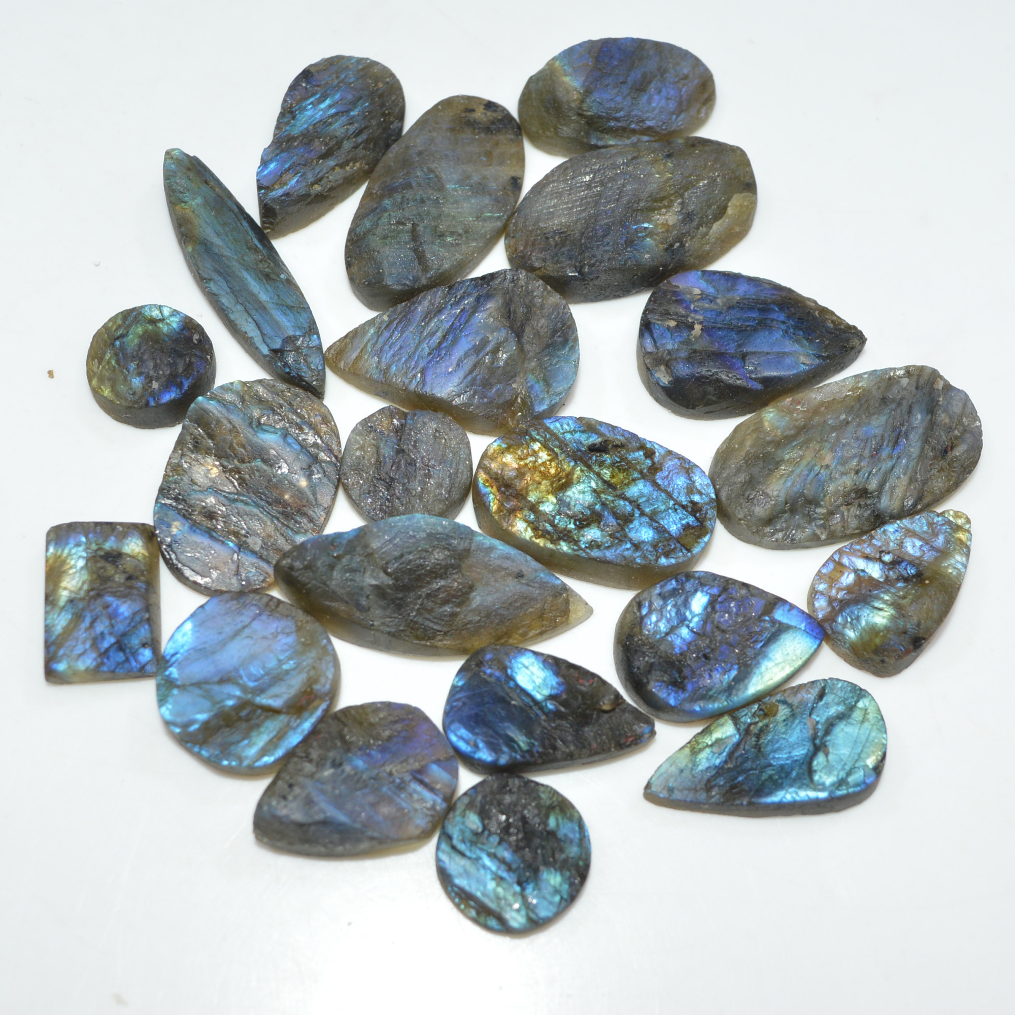 21 Pcs 267 Cts Natural Labradorite Druzy Gemstone Lot Jewelry Making Handmade Crystal Craft Supplies 27x10 10x10mm 17018