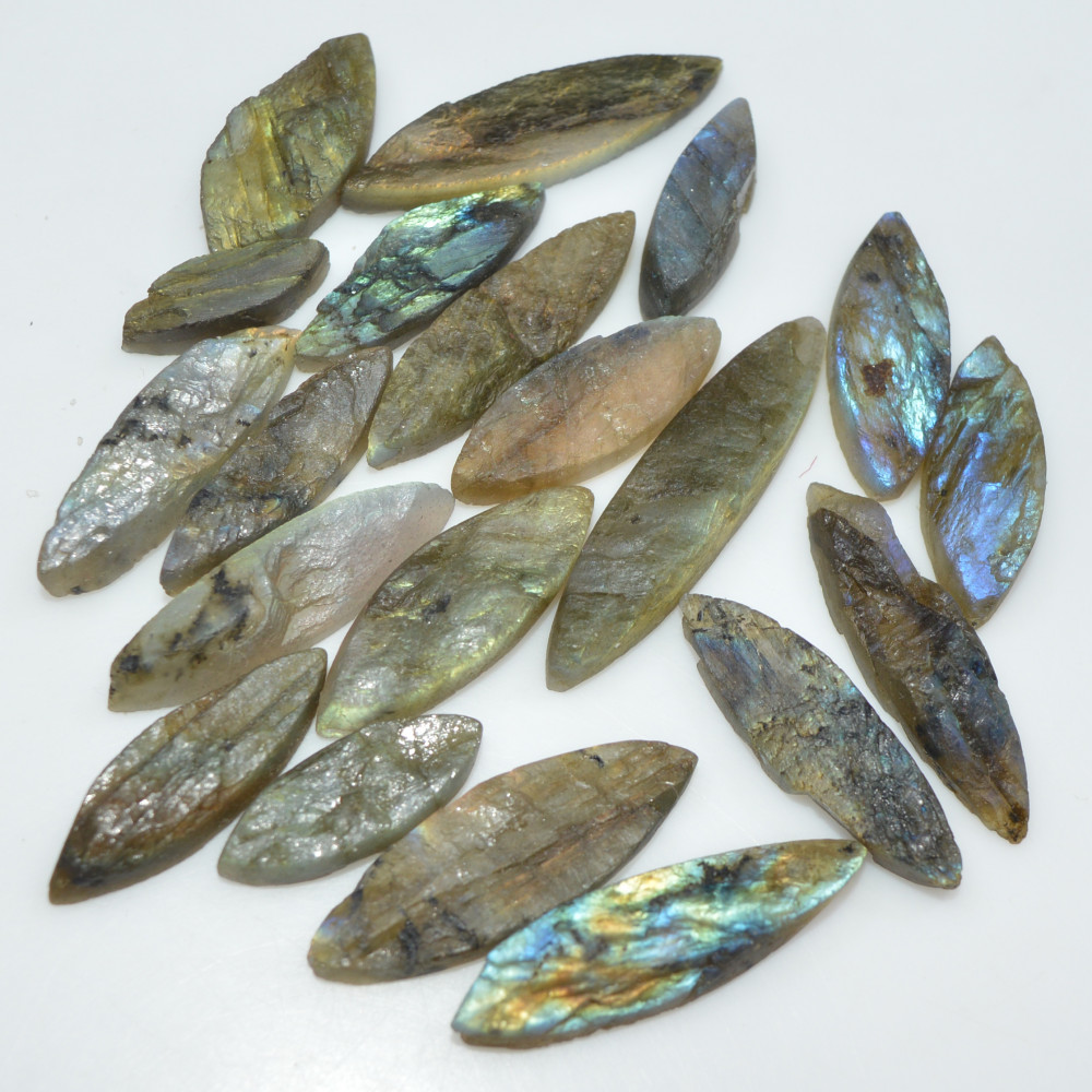 Image of 20 Pcs 186 Cts Natural Labradorite Druzy Gemstone Lot Jewelry Making Handmade Crystal Craft Supplies 35x7 15x5mm #17019