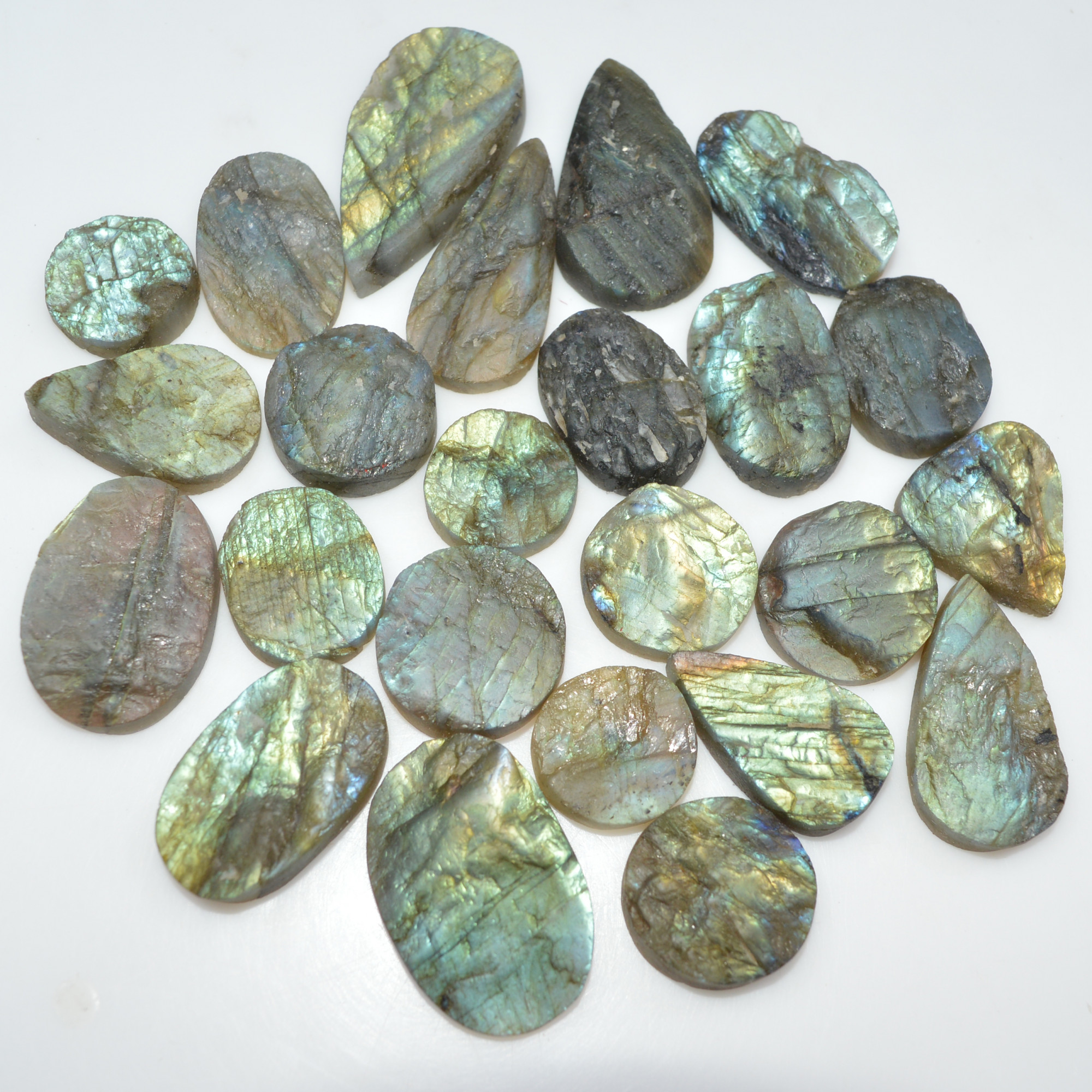 24 Pcs 493 Cts Natural Labradorite Druzy Gemstone Lot Jewelry Making Handmade Crystal Craft Supplies 34x16 14x14mm 17021