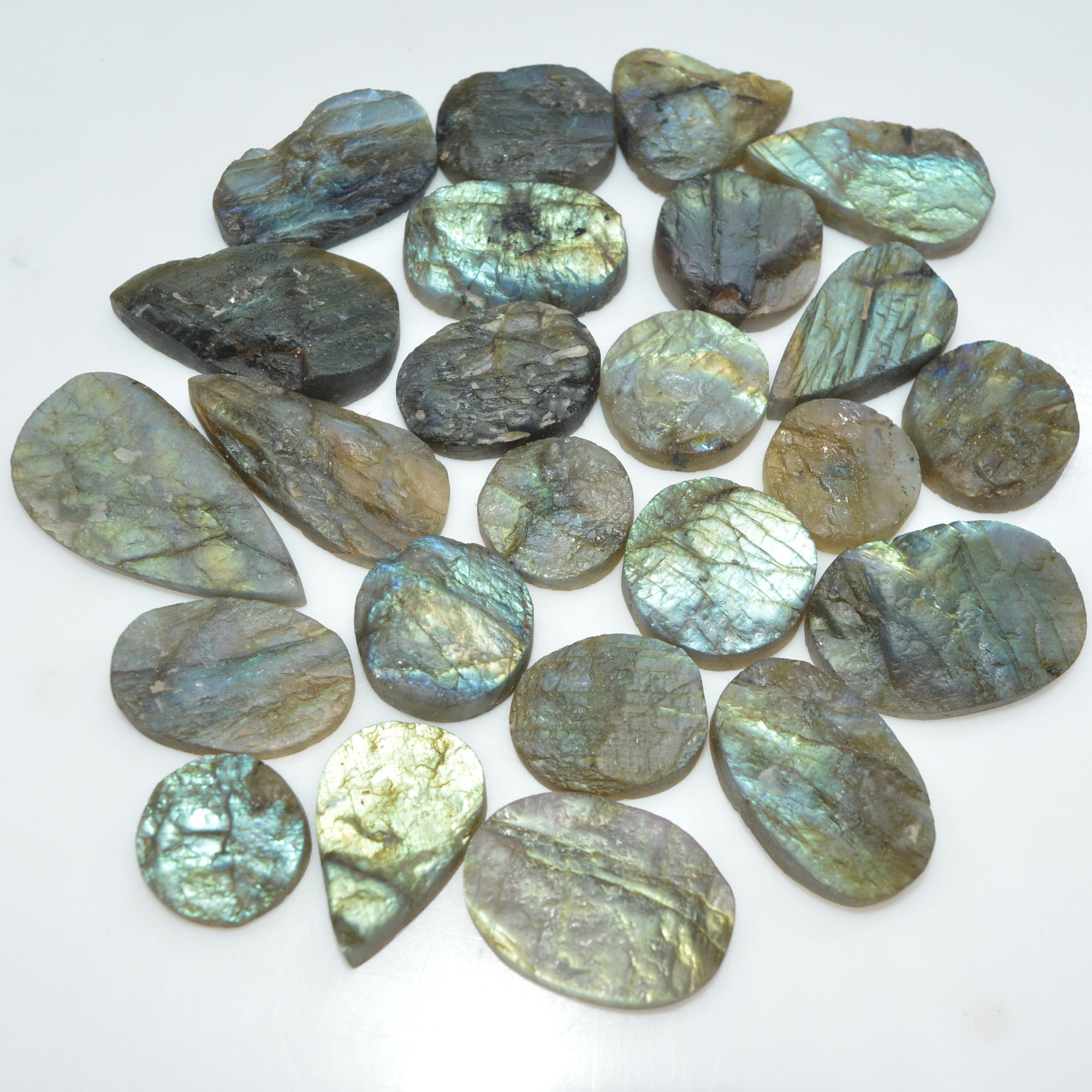 24 Pcs 493 Cts Natural Labradorite Druzy Gemstone Lot Jewelry Making Handmade Crystal Craft Supplies 34x16 14x14mm 17021