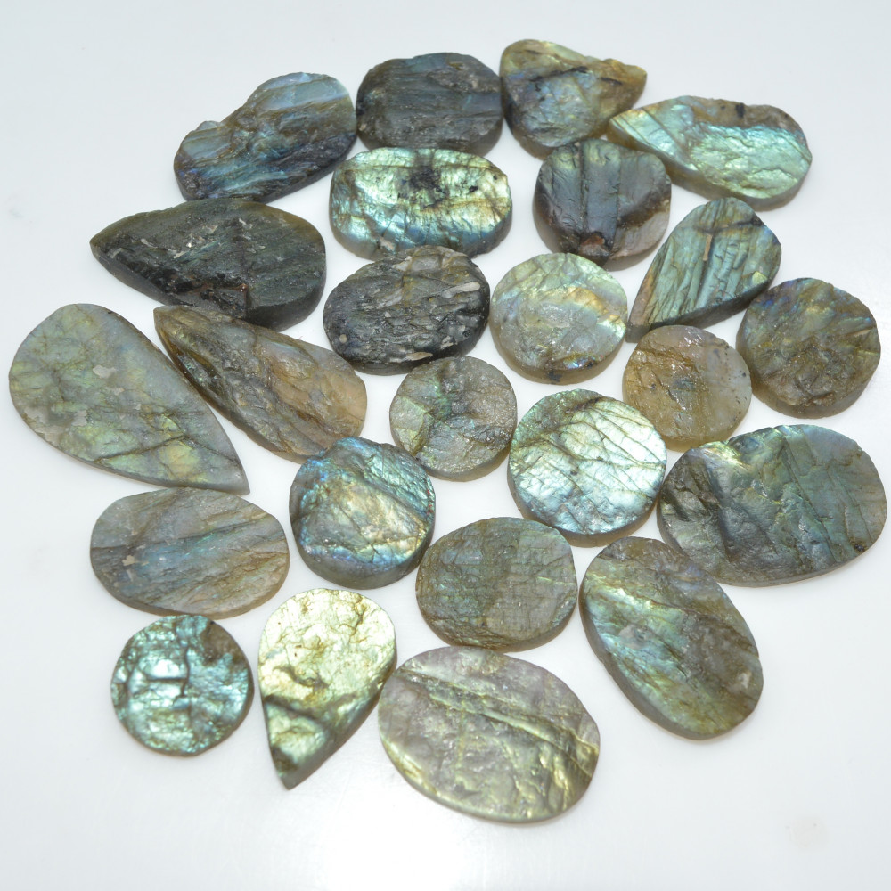 Image of 24 Pcs 493 Cts Natural Labradorite Druzy Gemstone Lot Jewelry Making Handmade Crystal Craft Supplies 34x16 14x14mm #17021