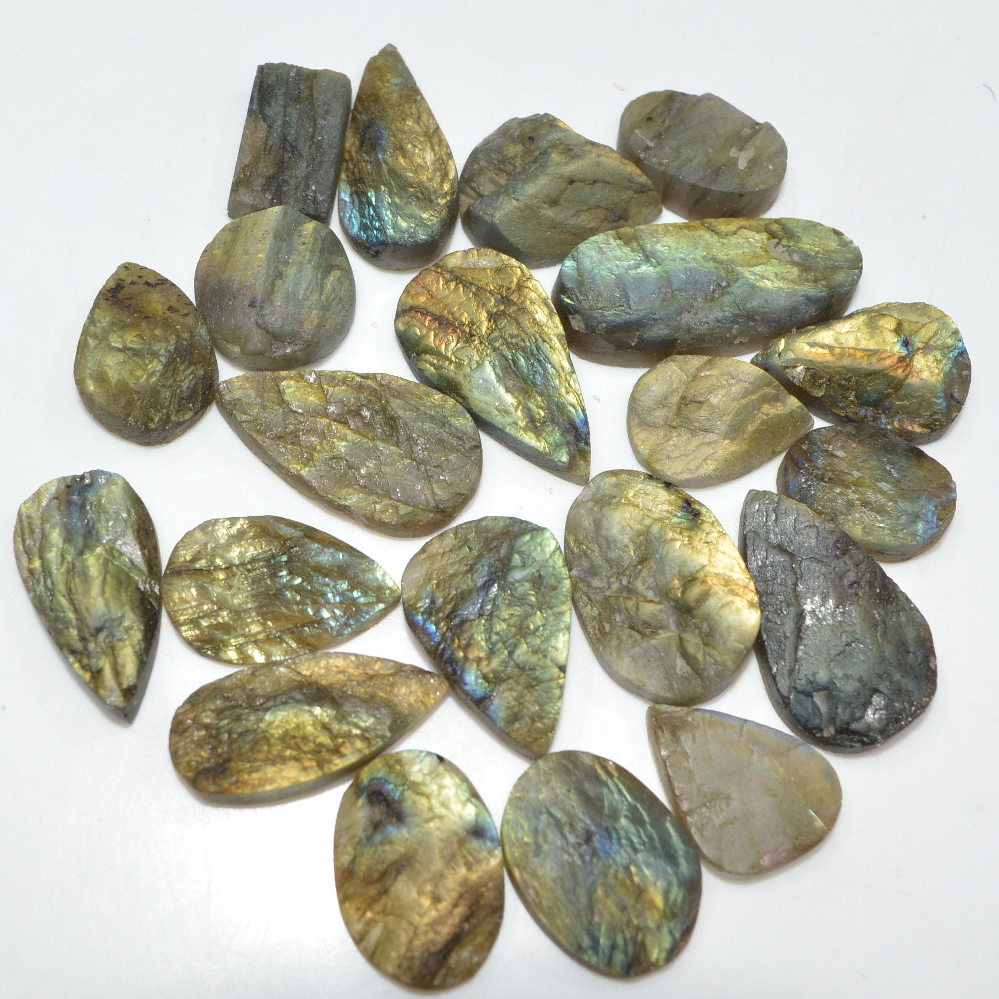 21 Pcs 267 Cts Natural Labradorite Druzy Gemstone Lot Jewelry Making Handmade Crystal Craft Supplies 29x11 15x10mm 17022