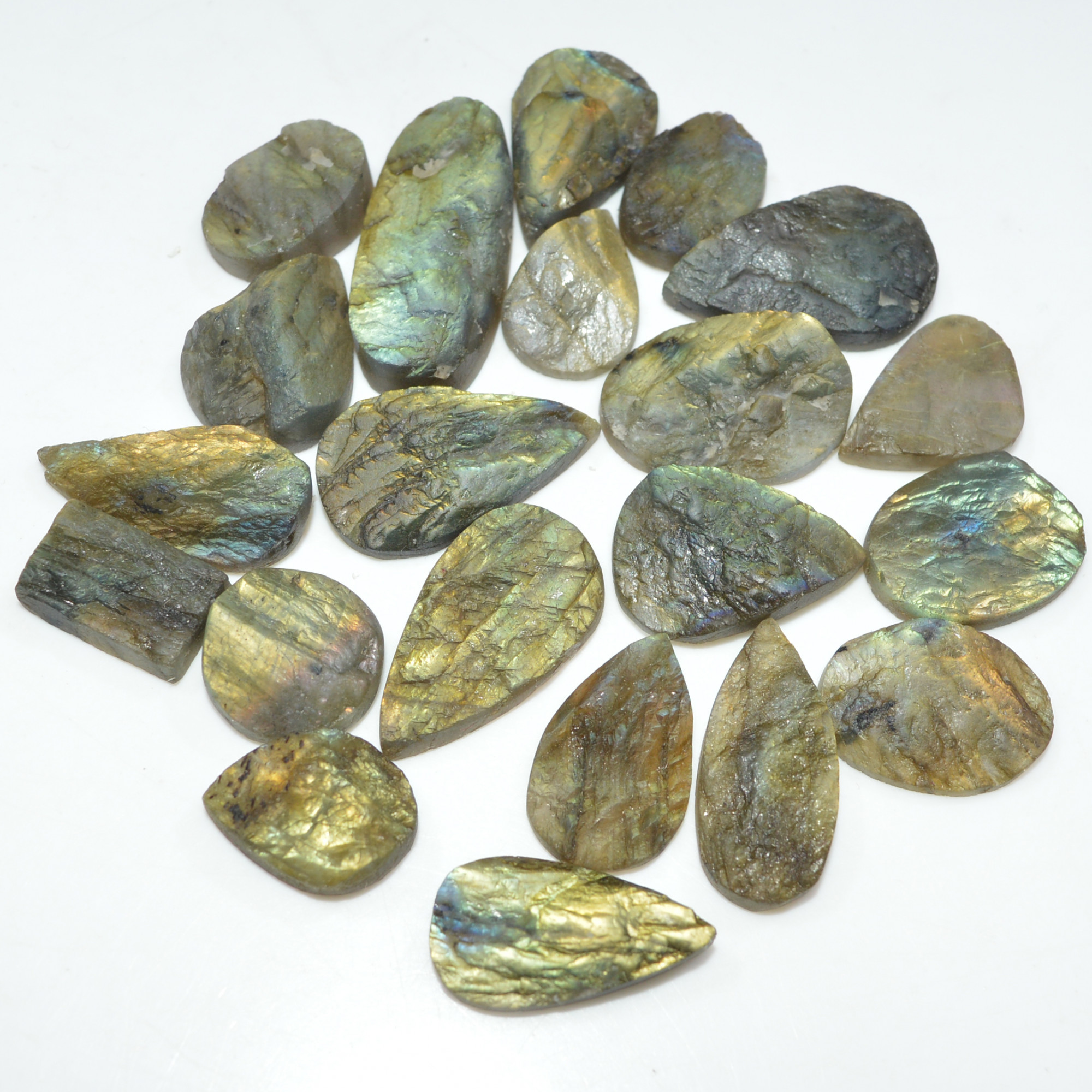 21 Pcs 267 Cts Natural Labradorite Druzy Gemstone Lot Jewelry Making Handmade Crystal Craft Supplies 29x11 15x10mm 17022