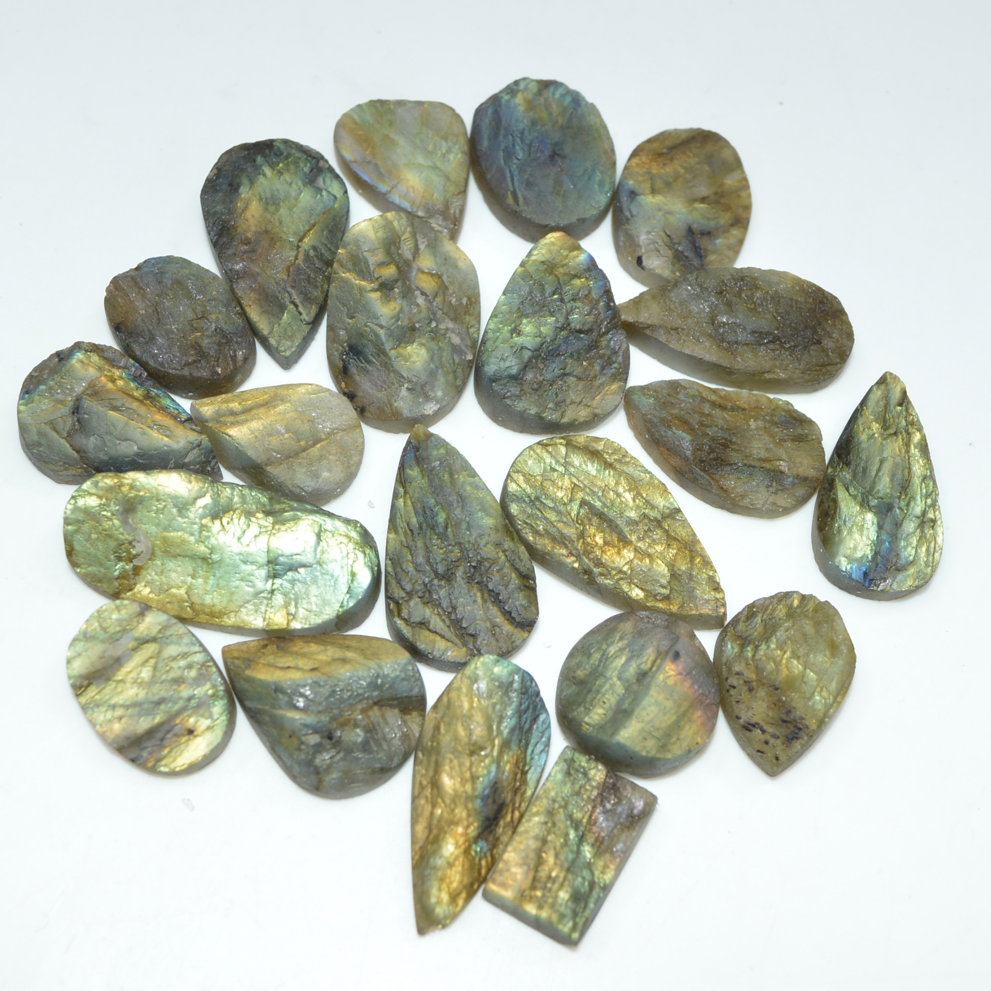 21 Pcs 267 Cts Natural Labradorite Druzy Gemstone Lot Jewelry Making Handmade Crystal Craft Supplies 29x11 15x10mm 17022