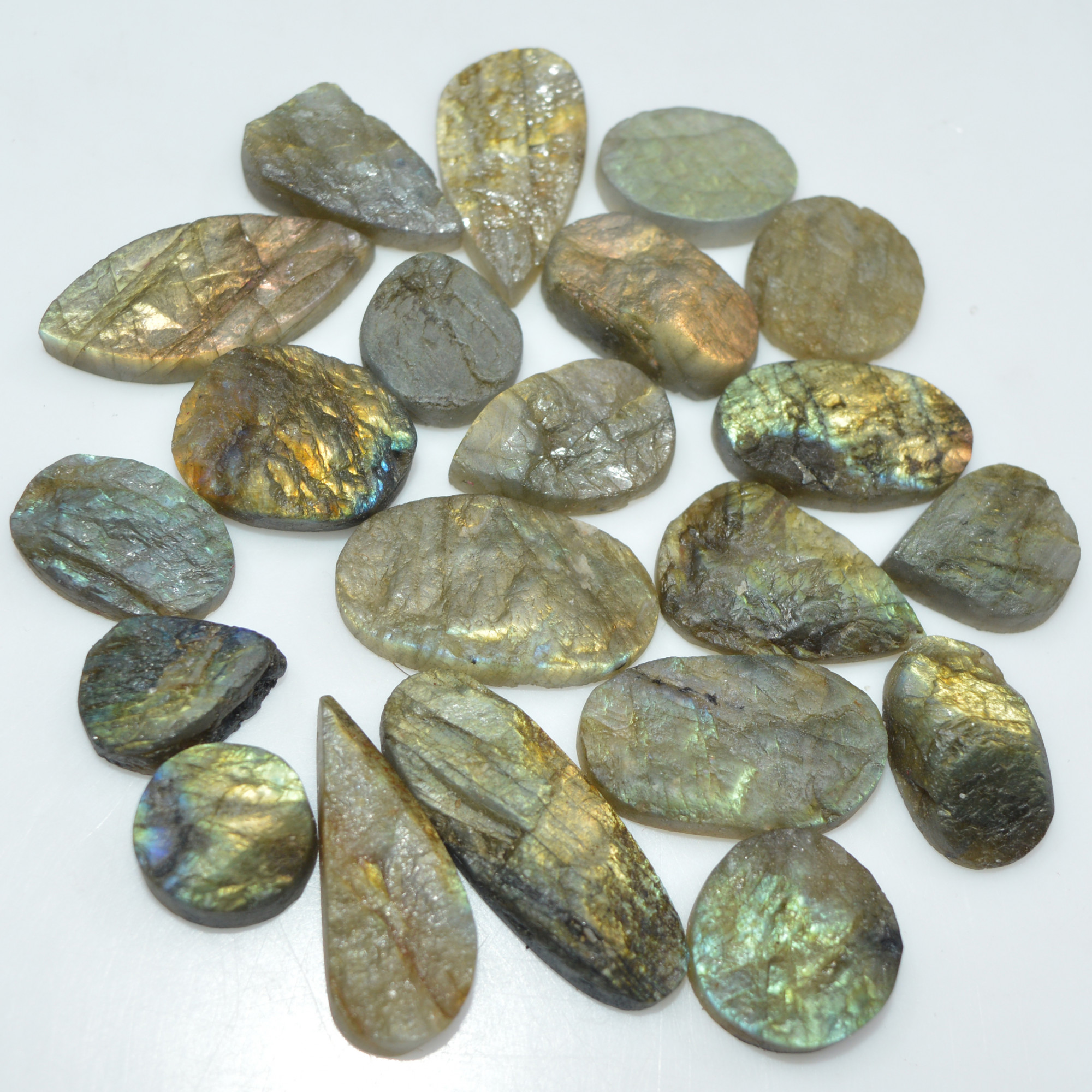 21 Pcs 215 Cts Natural Labradorite Druzy Gemstone Lot Jewelry Making Handmade Crystal Craft Supplies 26x10 10x10mm 17023
