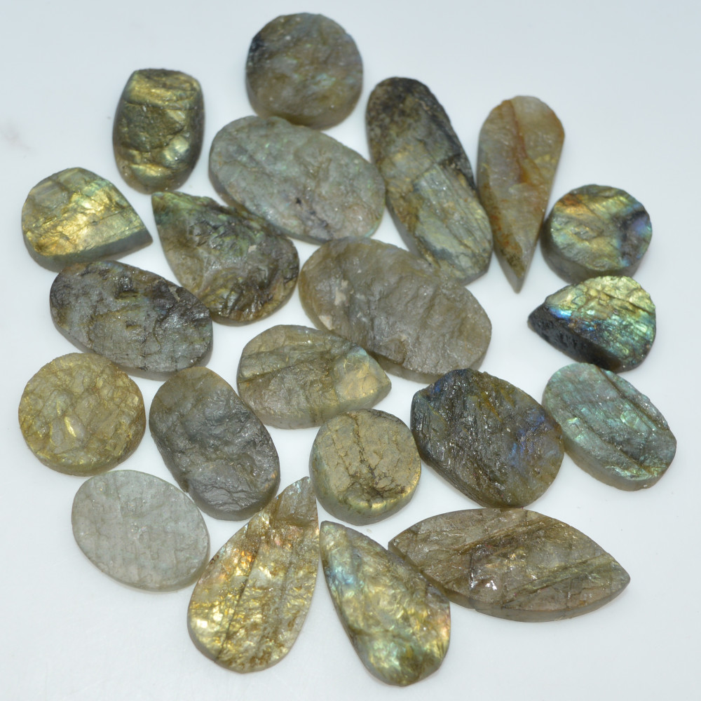 Image of 21 Pcs 215 Cts Natural Labradorite Druzy Gemstone Lot Jewelry Making Handmade Crystal Craft Supplies 26x10 10x10mm #17023