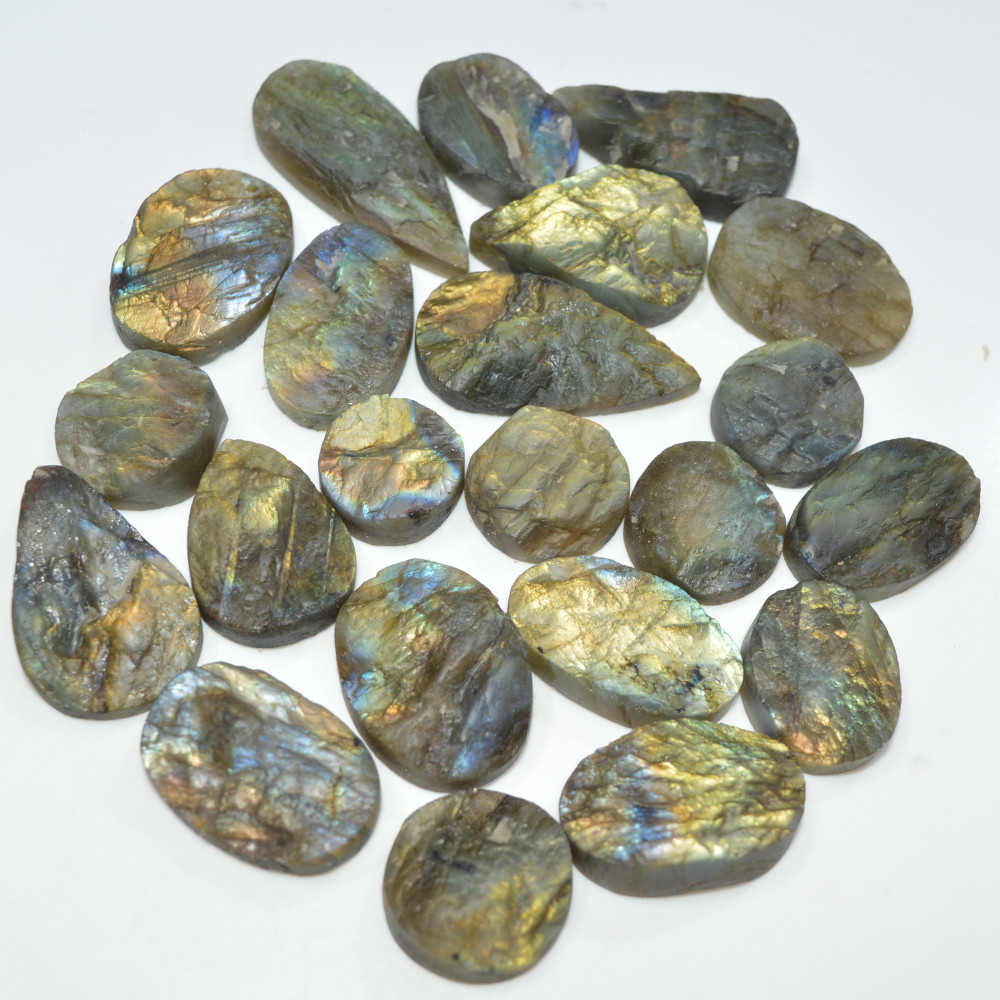 Image of 22 Pcs 502 Cts Natural Labradorite Druzy Gemstone Lot Jewelry Making Handmade Crystal Craft Supplies 35x15 15x15mm #17024