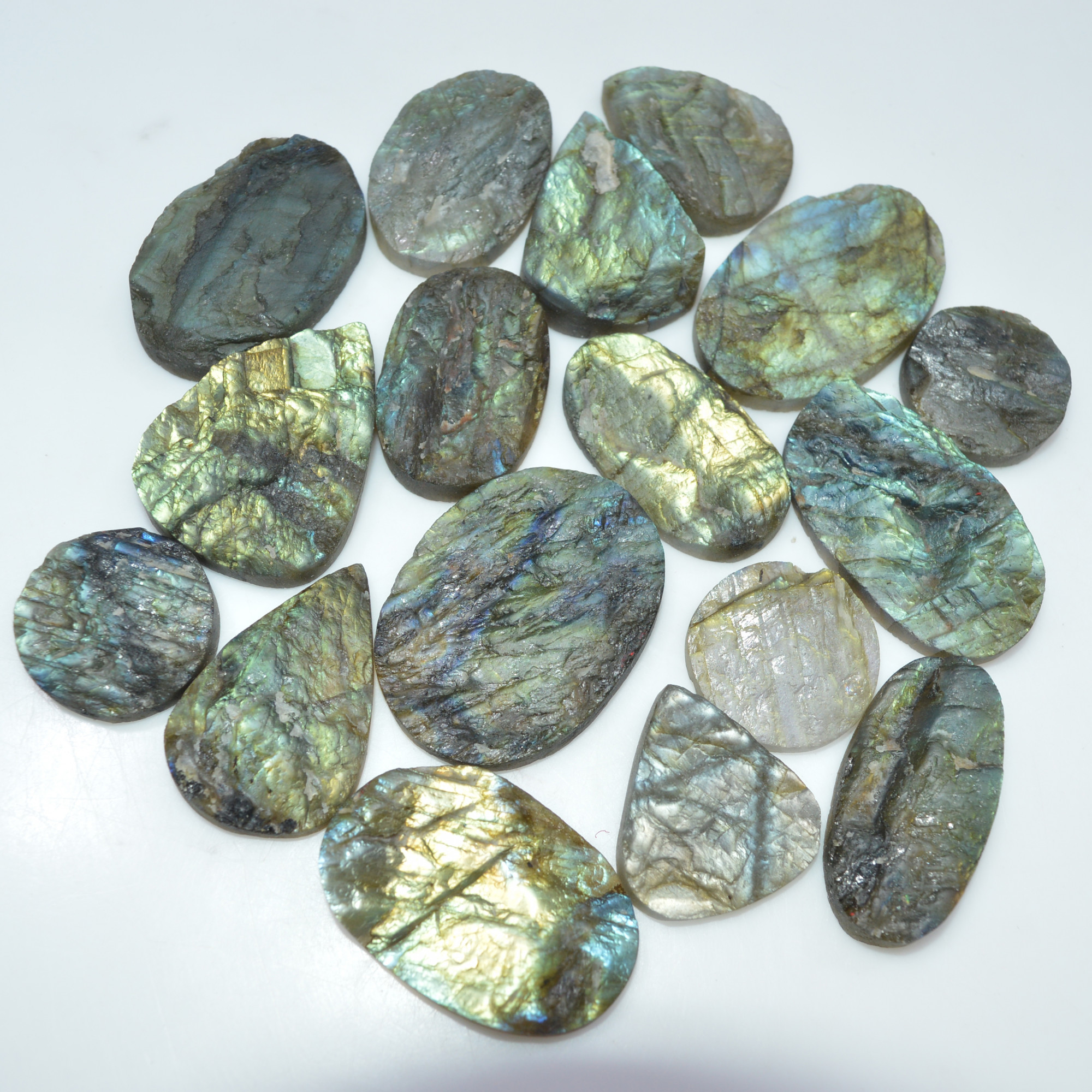 17 Pcs 606 Cts Natural Labradorite Druzy Gemstone Lot Jewelry Making Handmade Crystal Craft Supplies 35x25 19x19mm 17025