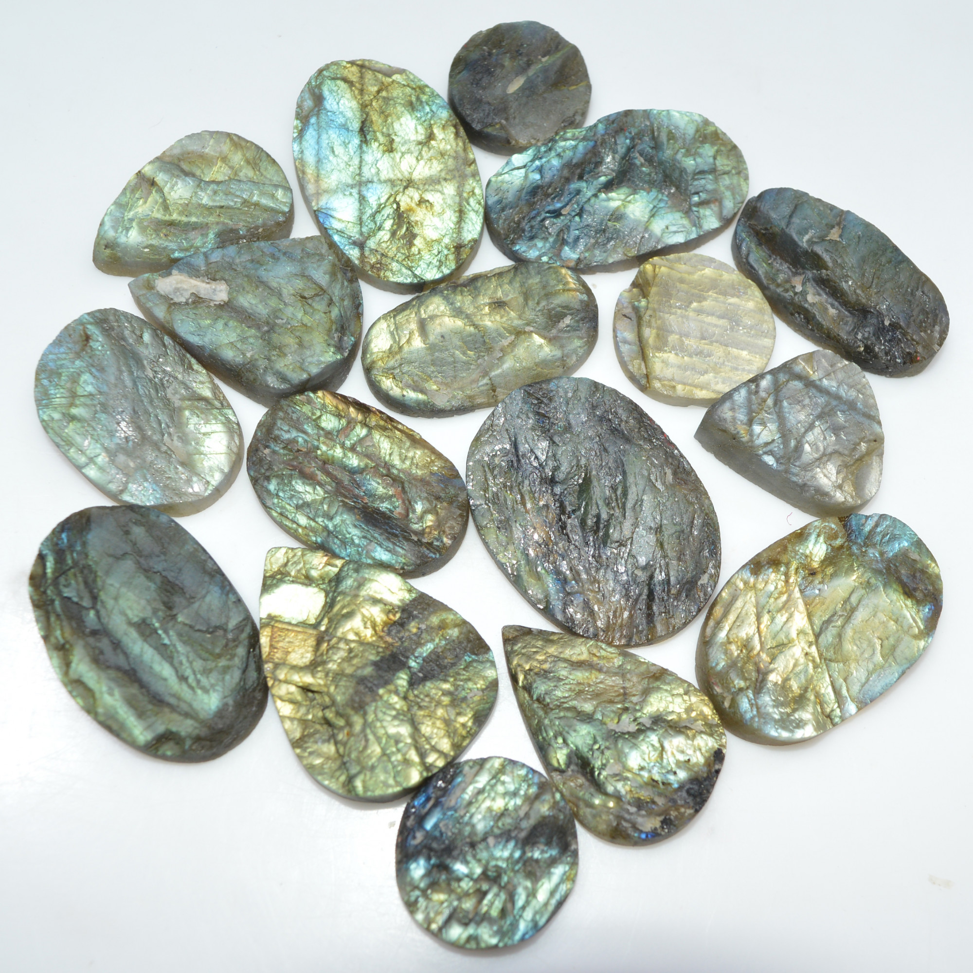 17 Pcs 606 Cts Natural Labradorite Druzy Gemstone Lot Jewelry Making Handmade Crystal Craft Supplies 35x25 19x19mm 17025