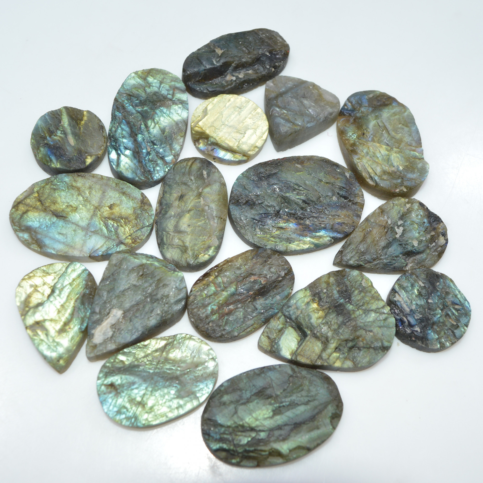 17 Pcs 606 Cts Natural Labradorite Druzy Gemstone Lot Jewelry Making Handmade Crystal Craft Supplies 35x25 19x19mm 17025